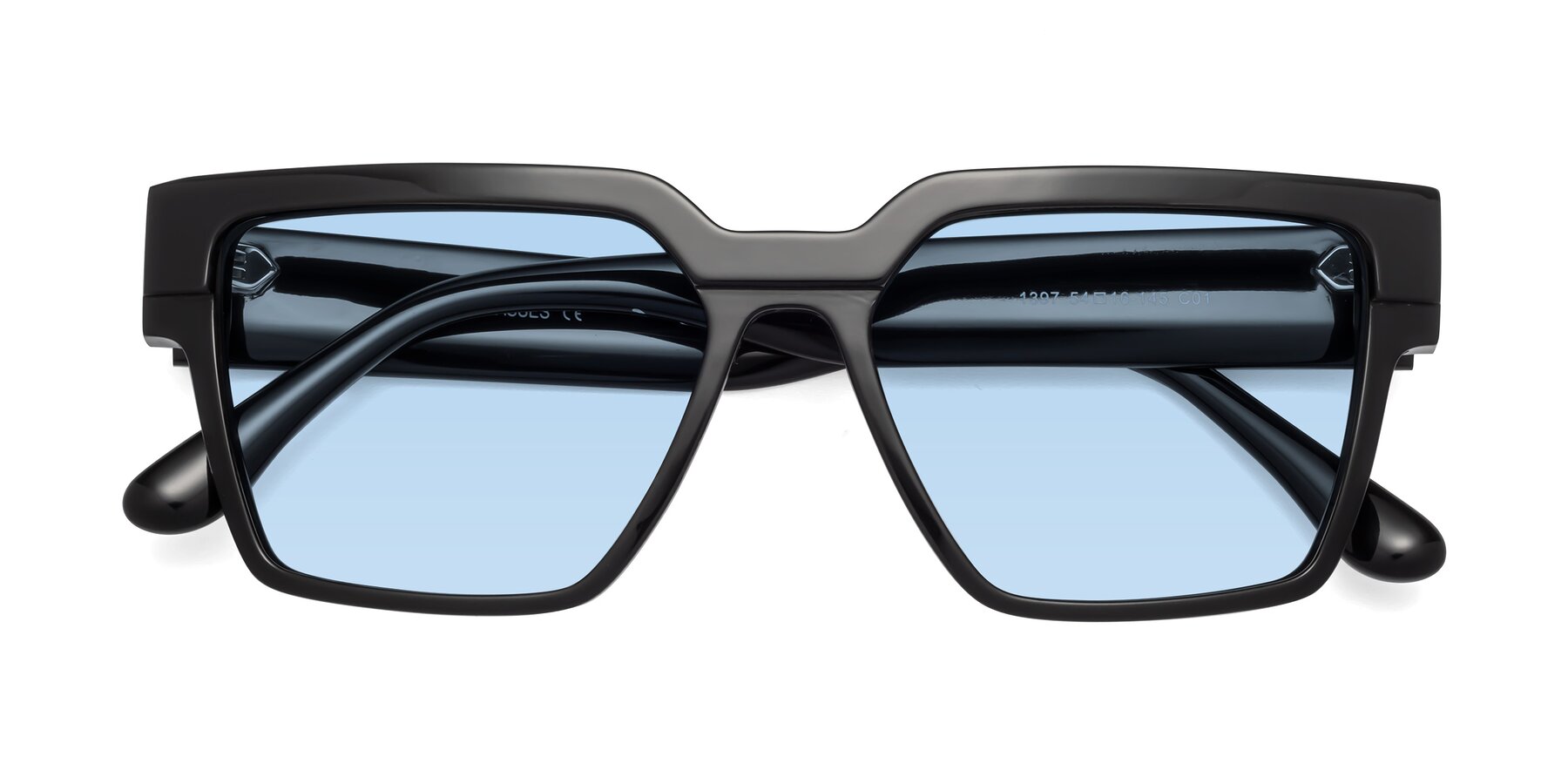 Folded Front of Rincon in Black with Light Blue Tinted Lenses