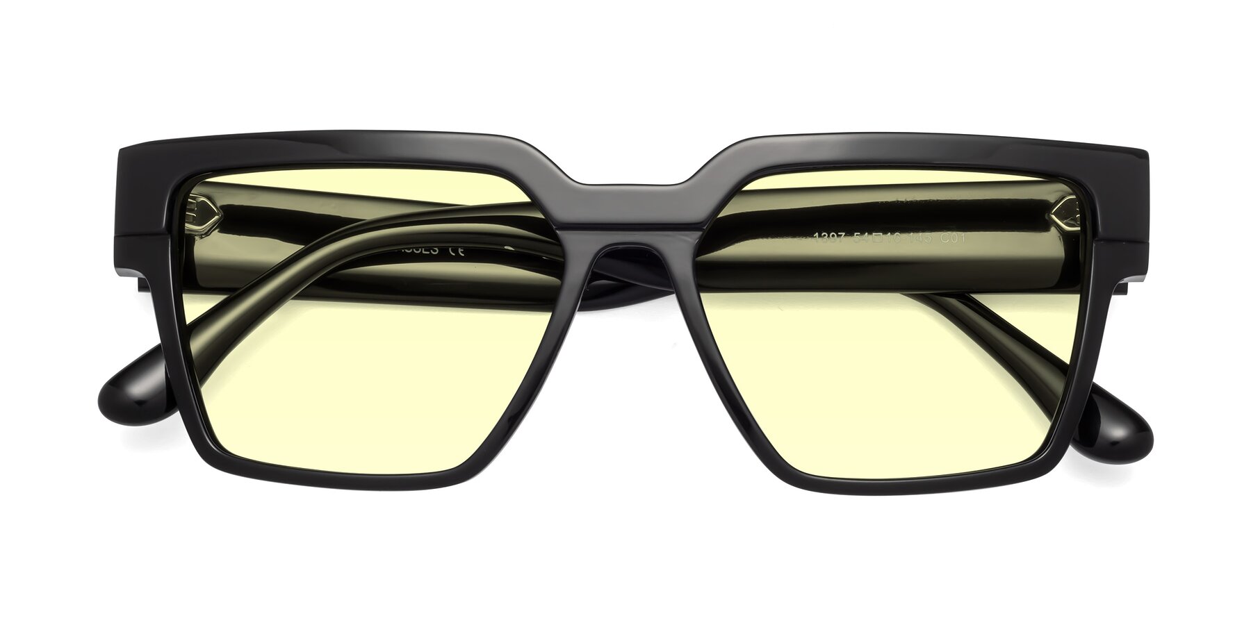Folded Front of Rincon in Black with Light Yellow Tinted Lenses