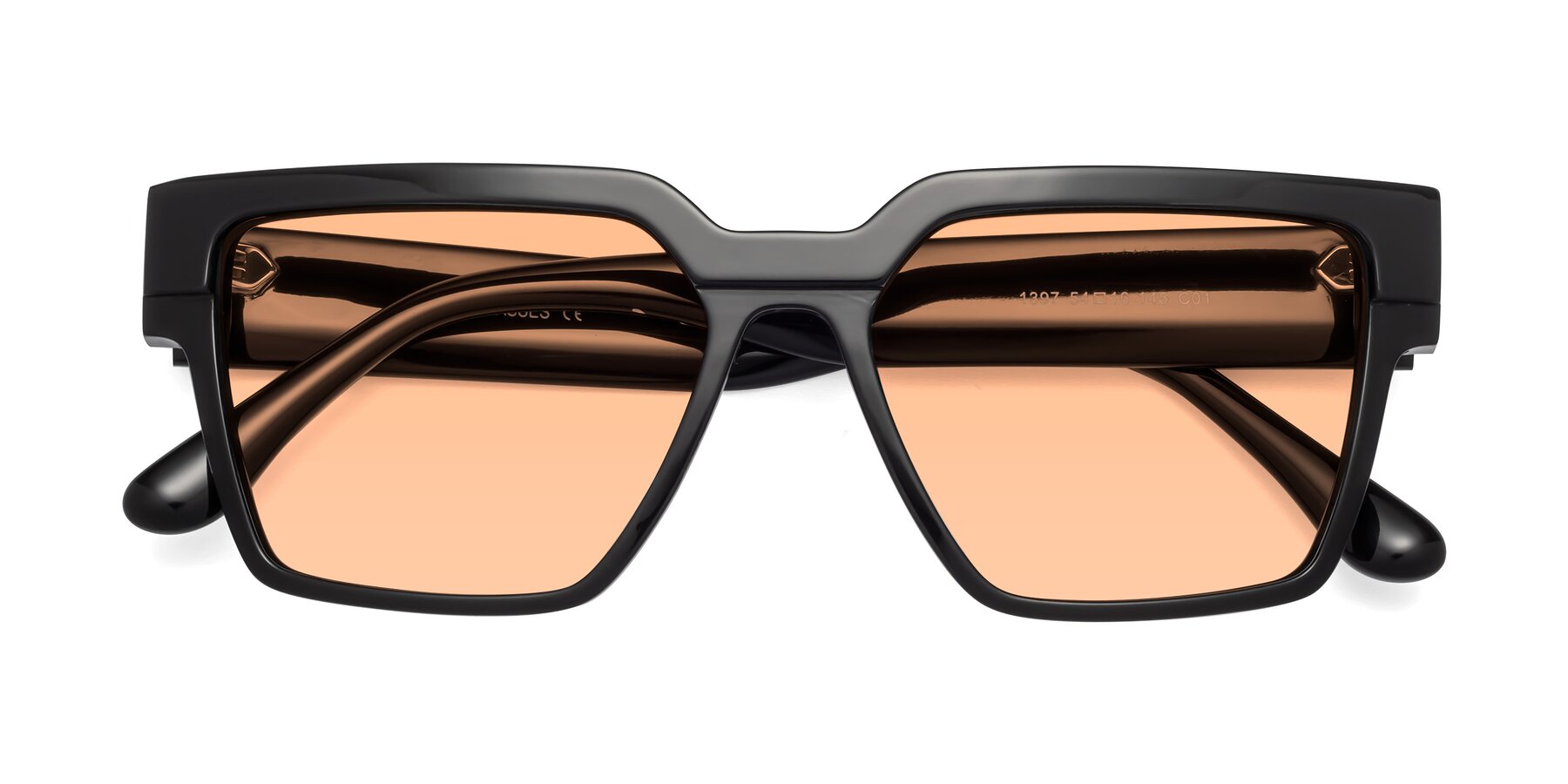 Folded Front of Rincon in Black with Light Orange Tinted Lenses