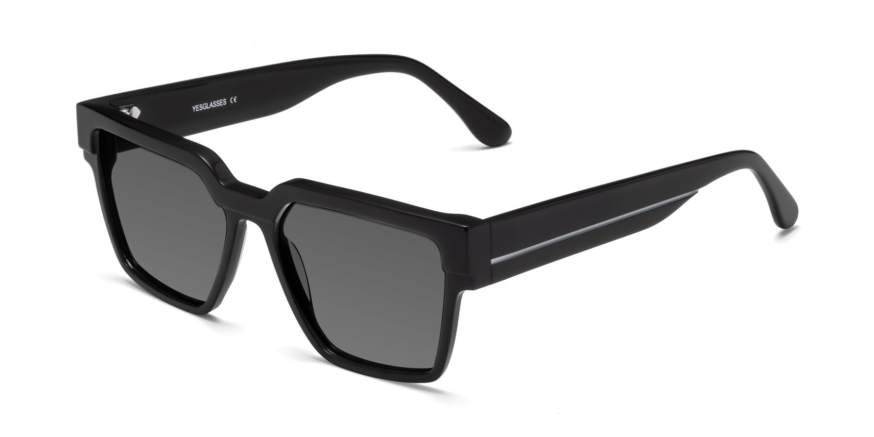 Angle of Rincon in Black with Medium Gray Tinted Lenses