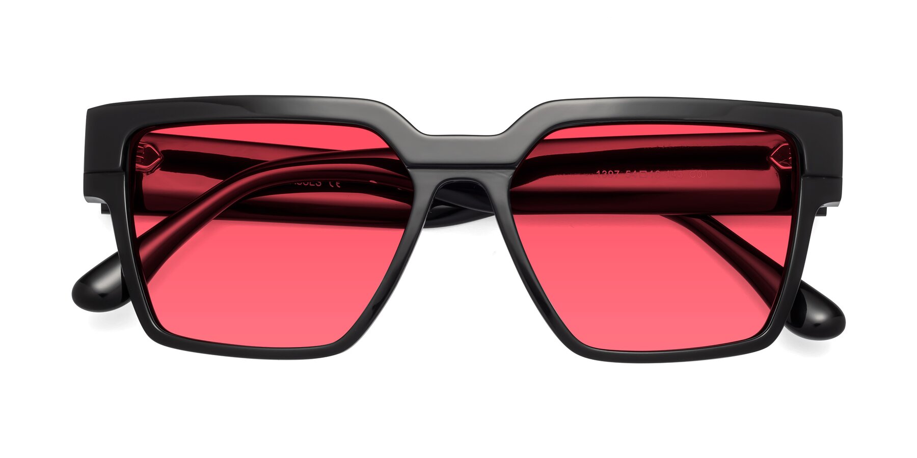 Folded Front of Rincon in Black with Red Tinted Lenses