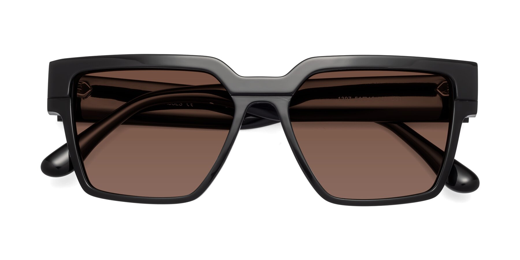 Folded Front of Rincon in Black with Brown Tinted Lenses