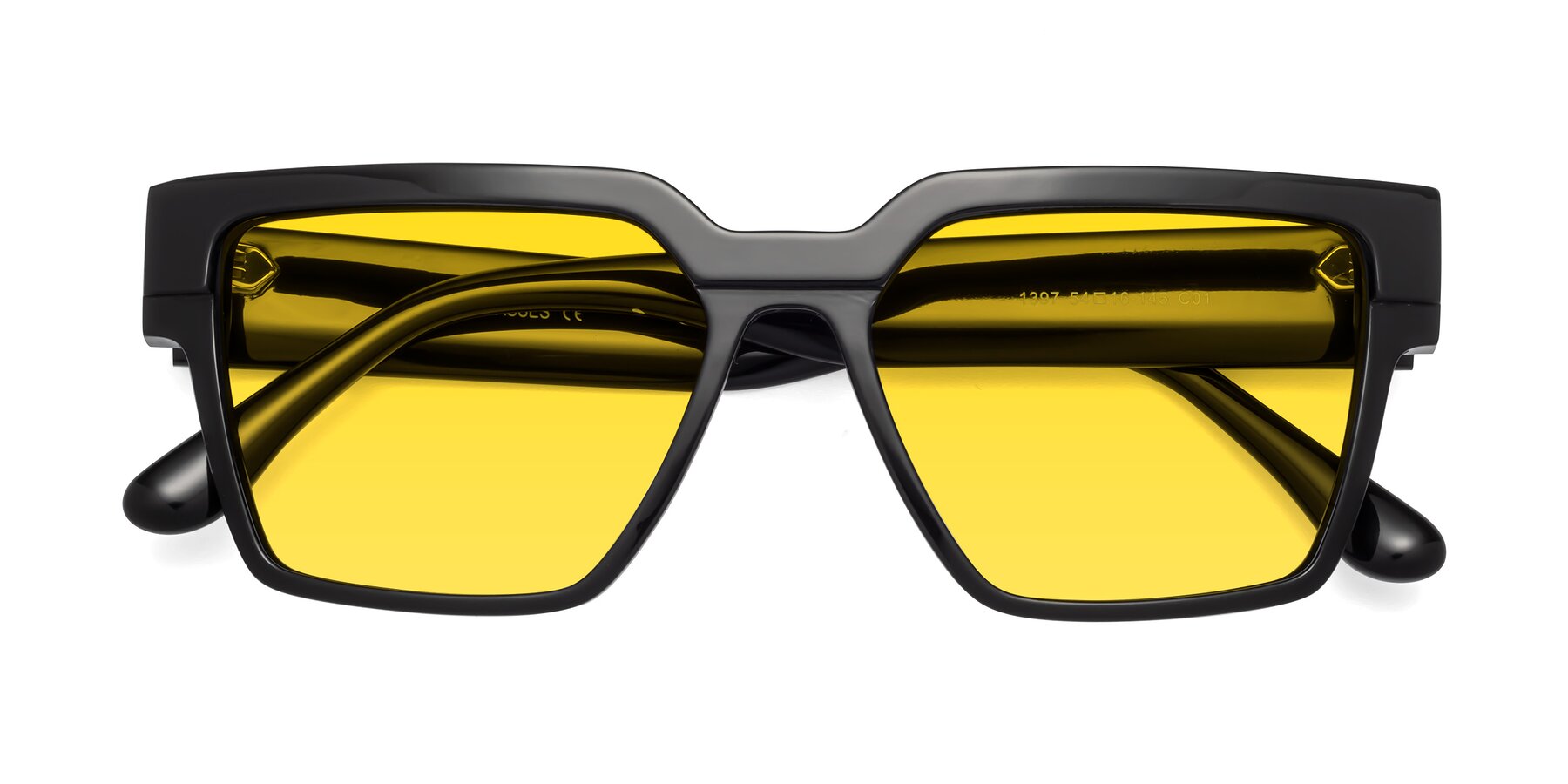 Folded Front of Rincon in Black with Yellow Tinted Lenses