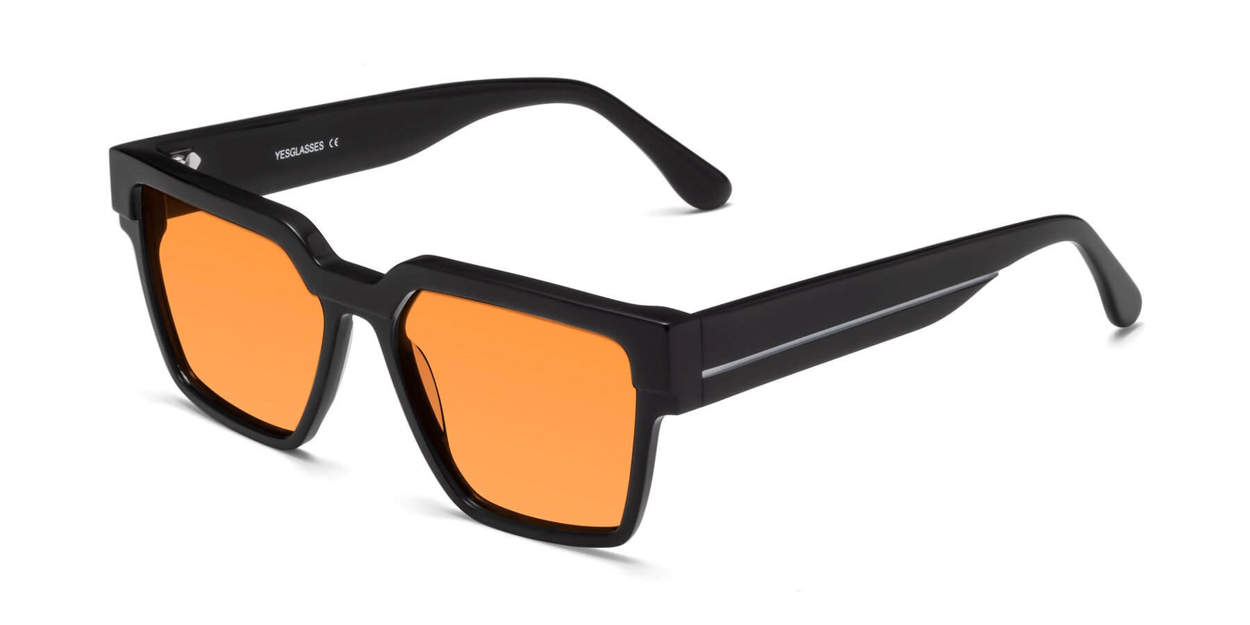 Angle of Rincon in Black with Orange Tinted Lenses
