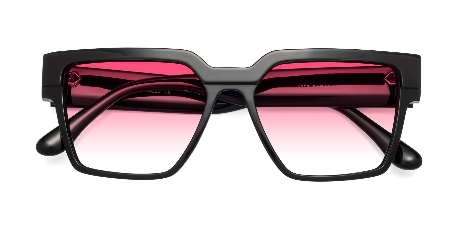 Folded Front of Rincon in Black with Pink Gradient Lenses