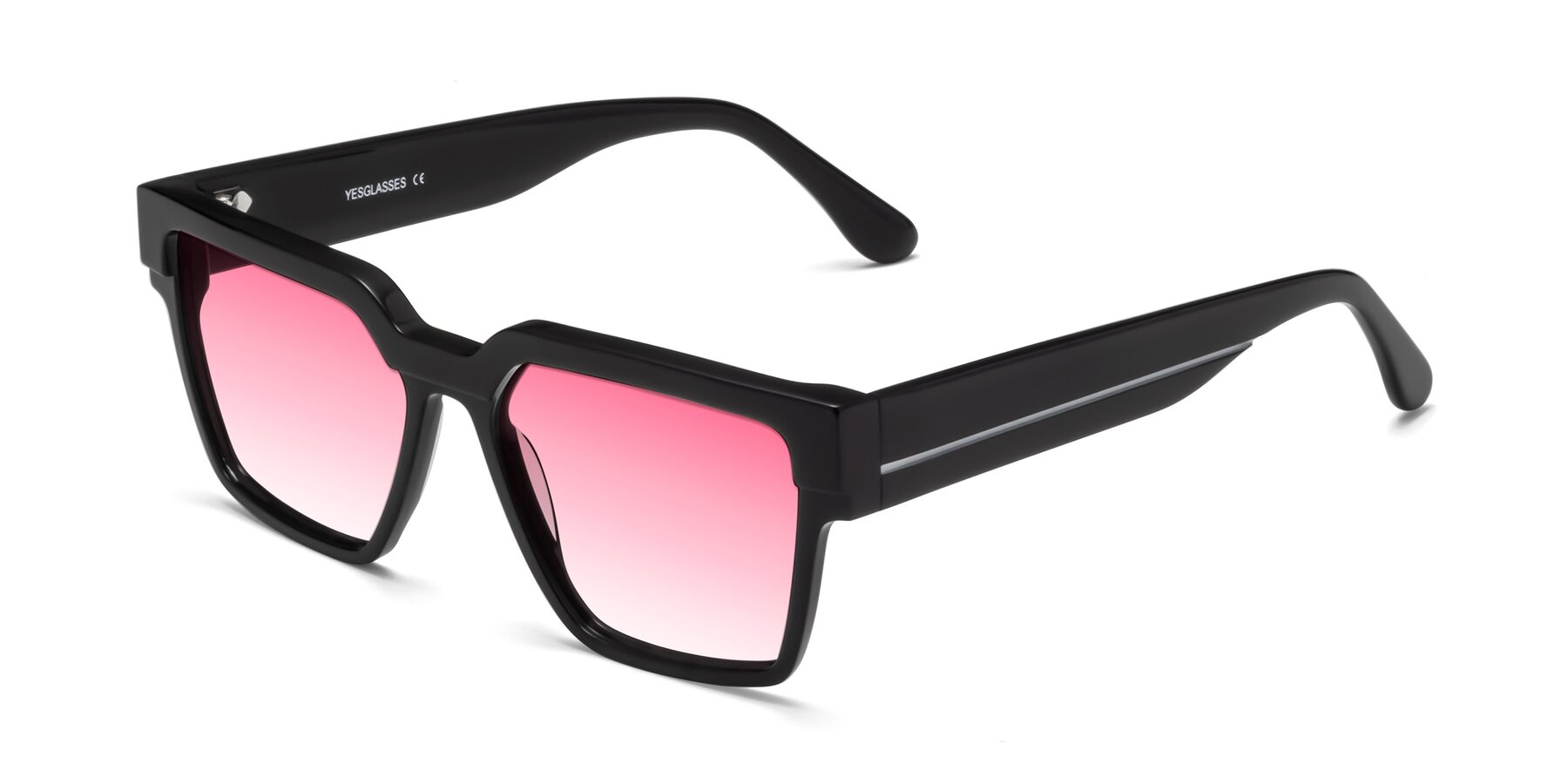 Angle of Rincon in Black with Pink Gradient Lenses