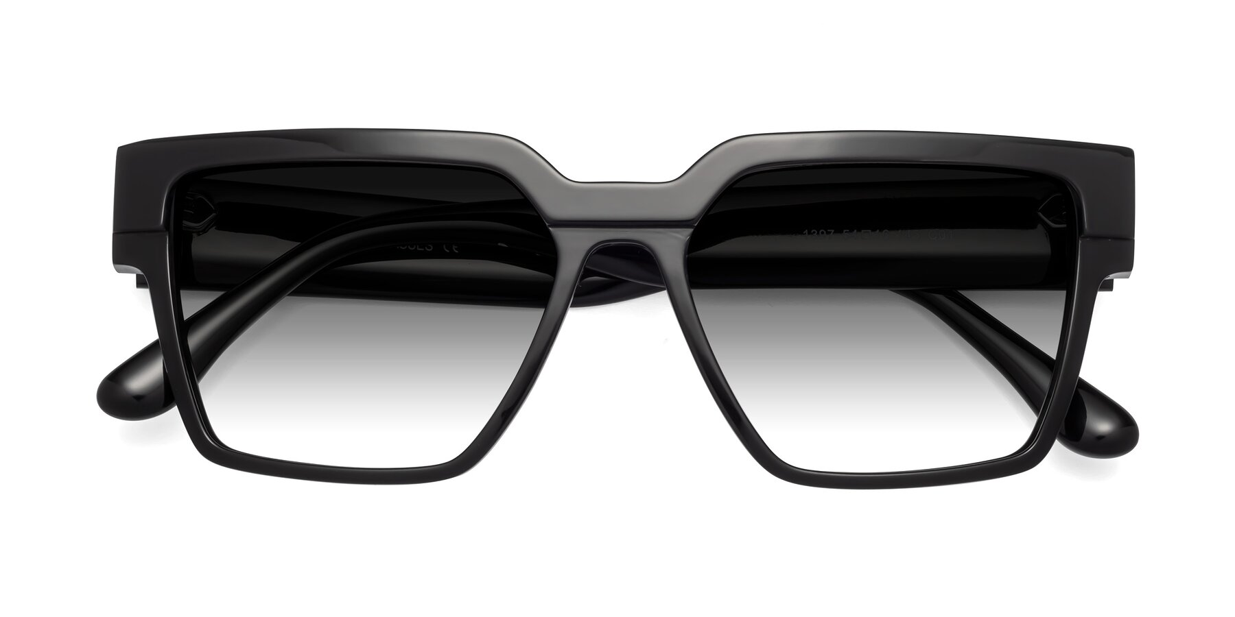 Folded Front of Rincon in Black with Gray Gradient Lenses