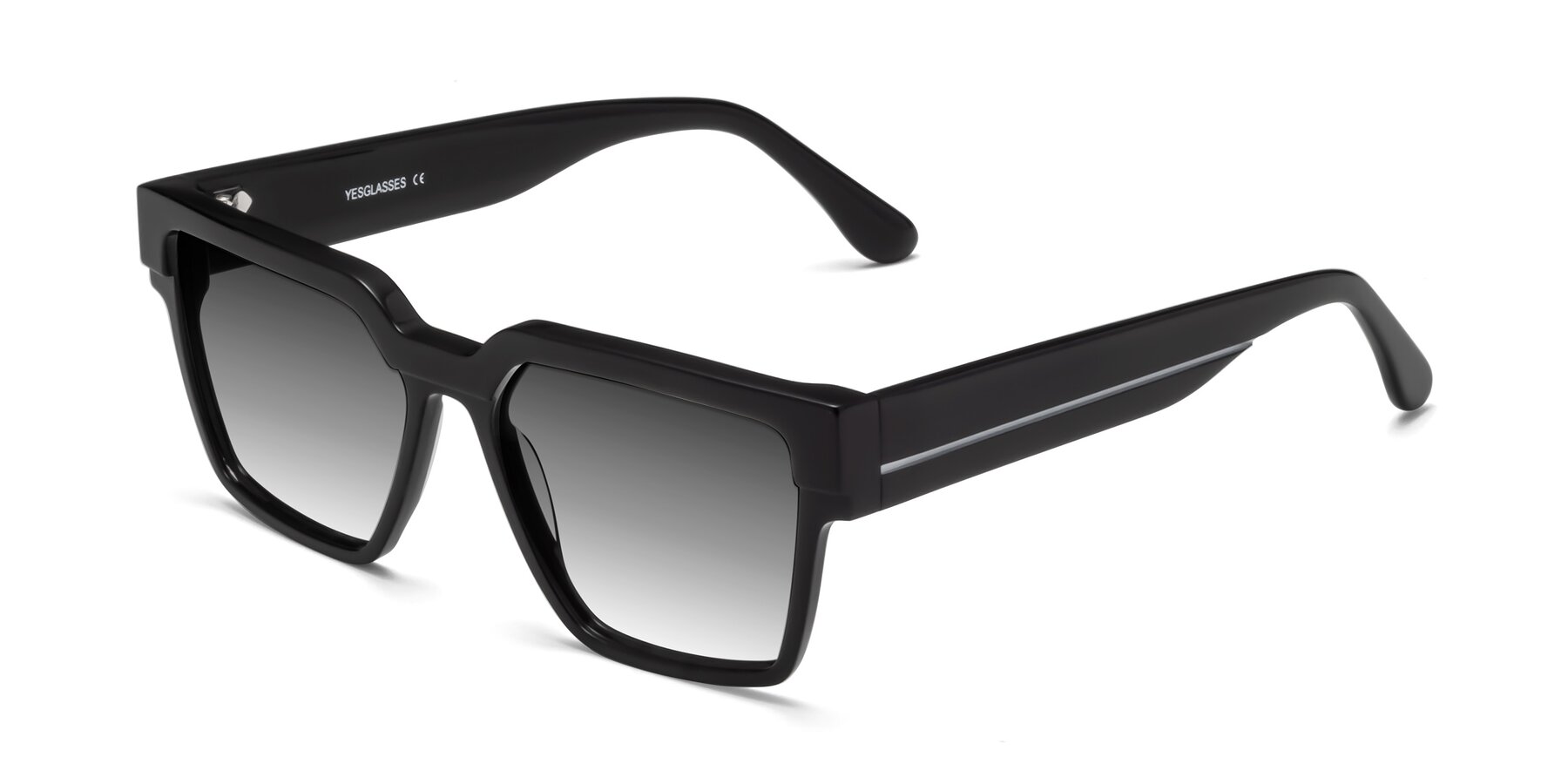 Angle of Rincon in Black with Gray Gradient Lenses