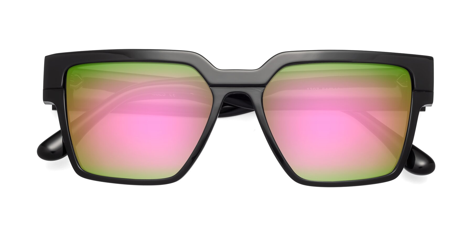 Folded Front of Rincon in Black with Pink Mirrored Lenses