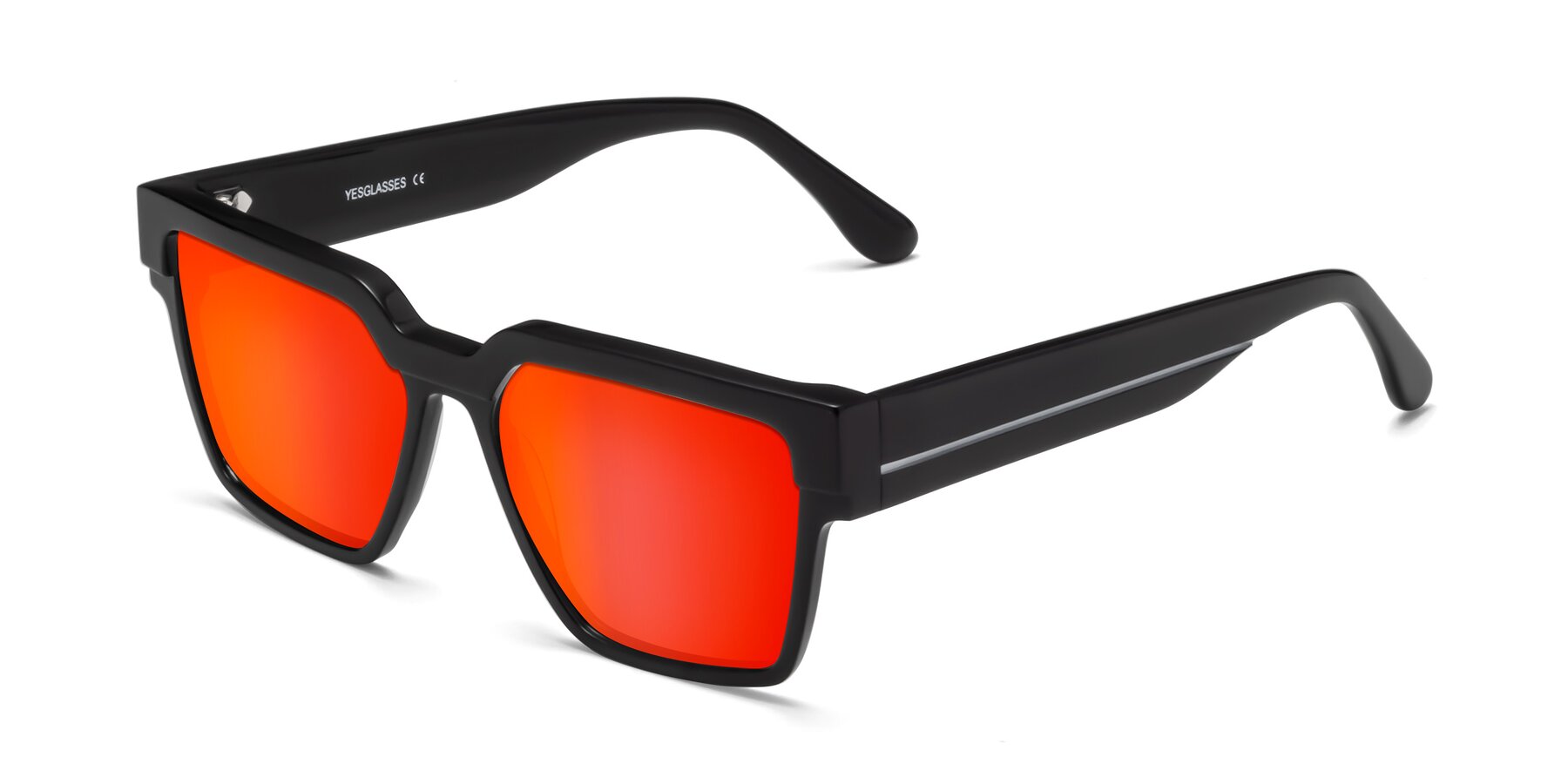 Angle of Rincon in Black with Red Gold Mirrored Lenses