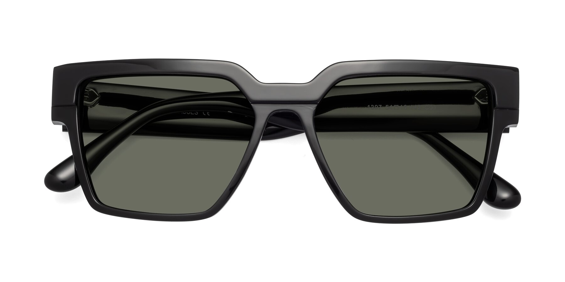 Folded Front of Rincon in Black with Gray Polarized Lenses
