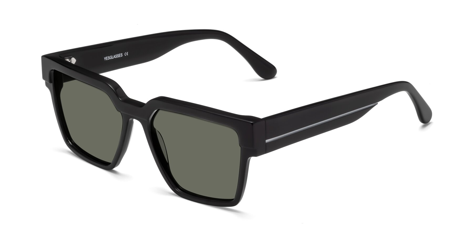 Angle of Rincon in Black with Gray Polarized Lenses