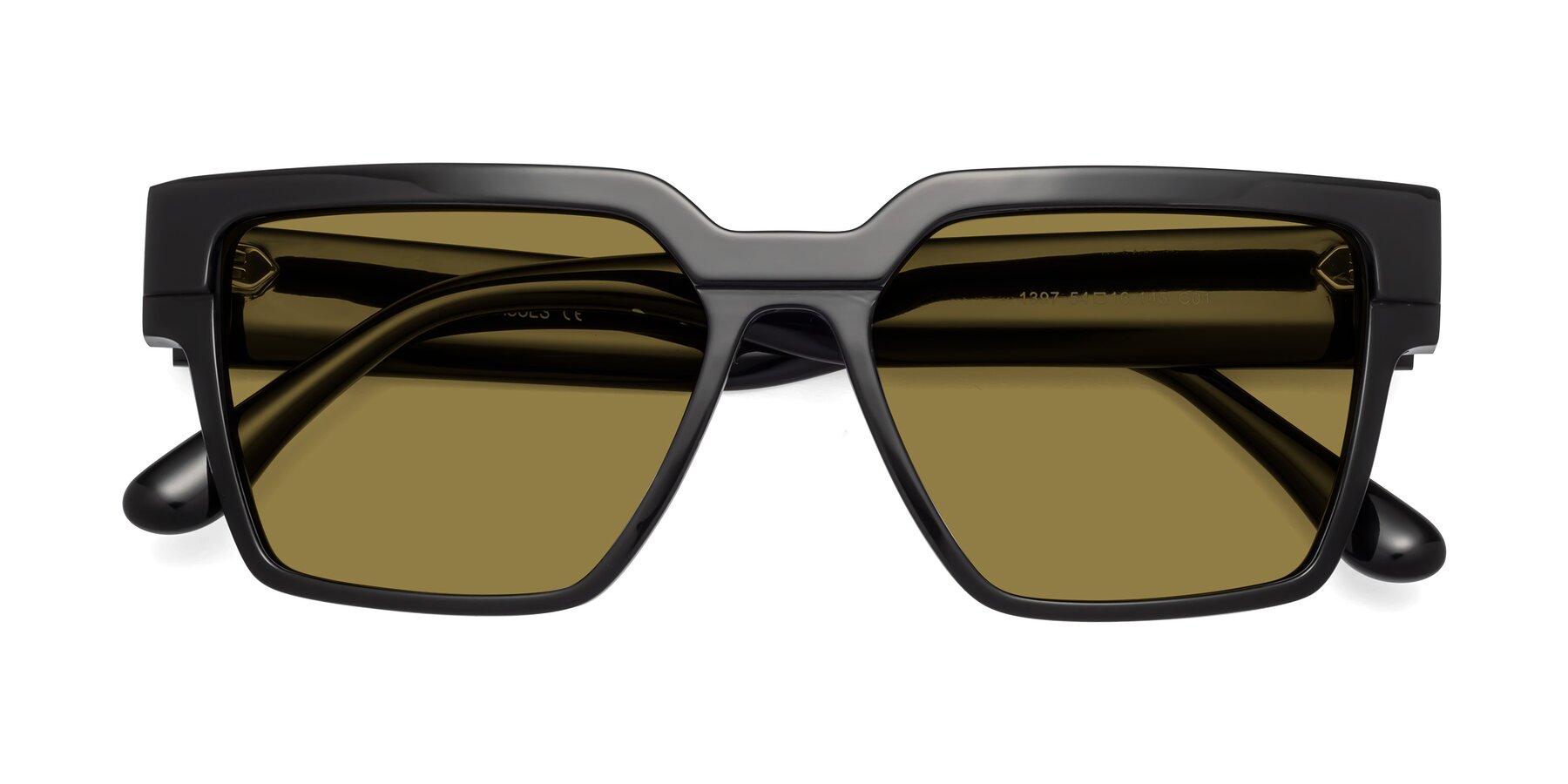 Folded Front of Rincon in Black with Brown Polarized Lenses