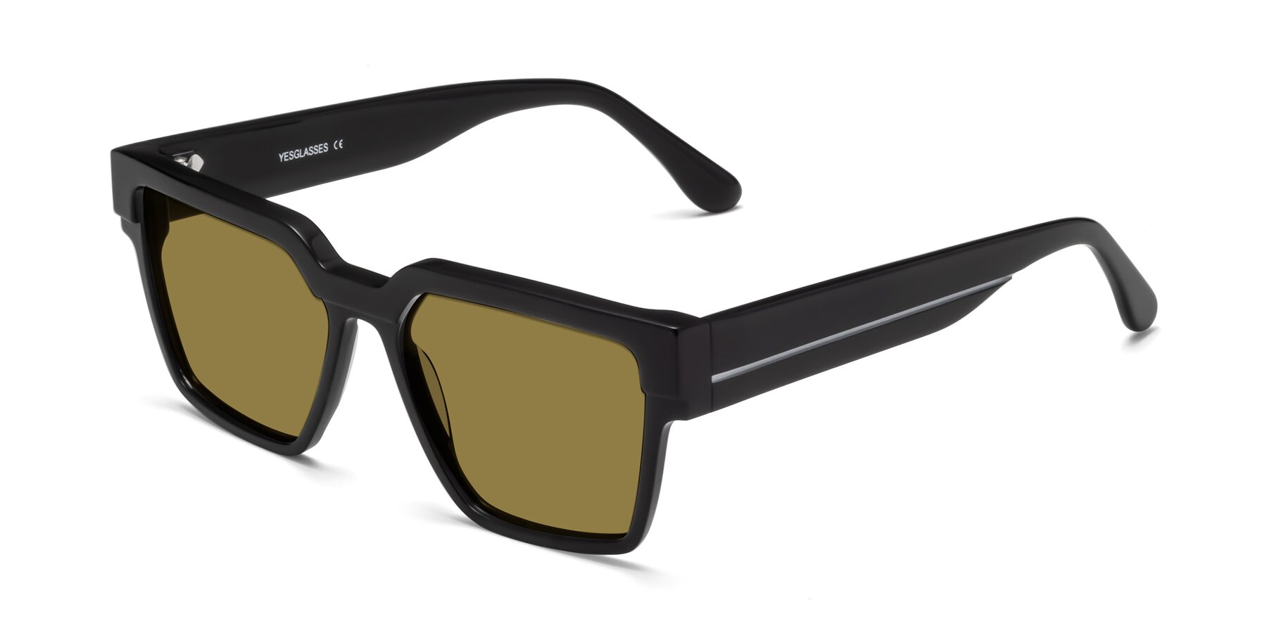 Angle of Rincon in Black with Brown Polarized Lenses