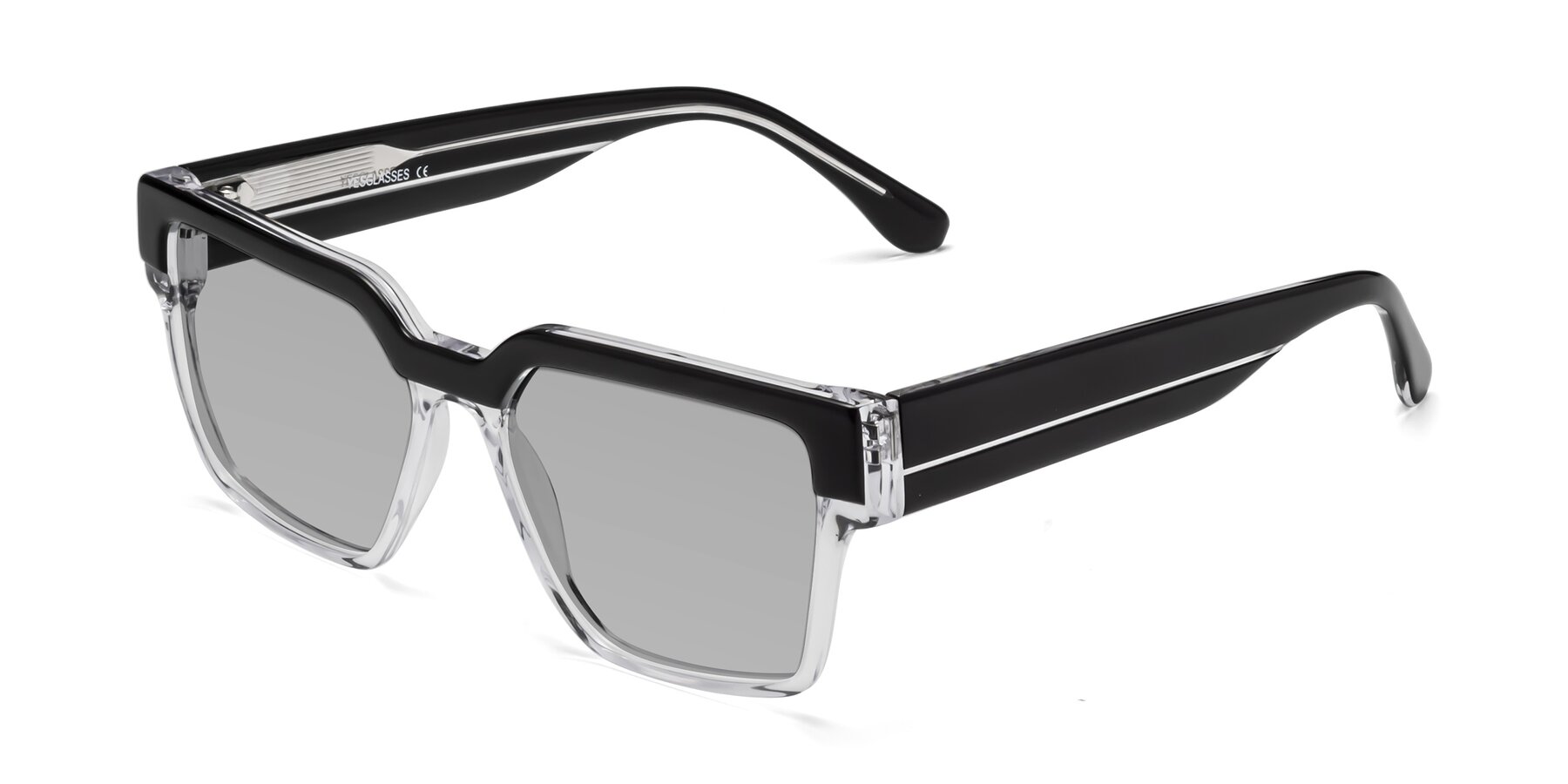 Angle of Rincon in Black-Clear with Light Gray Tinted Lenses