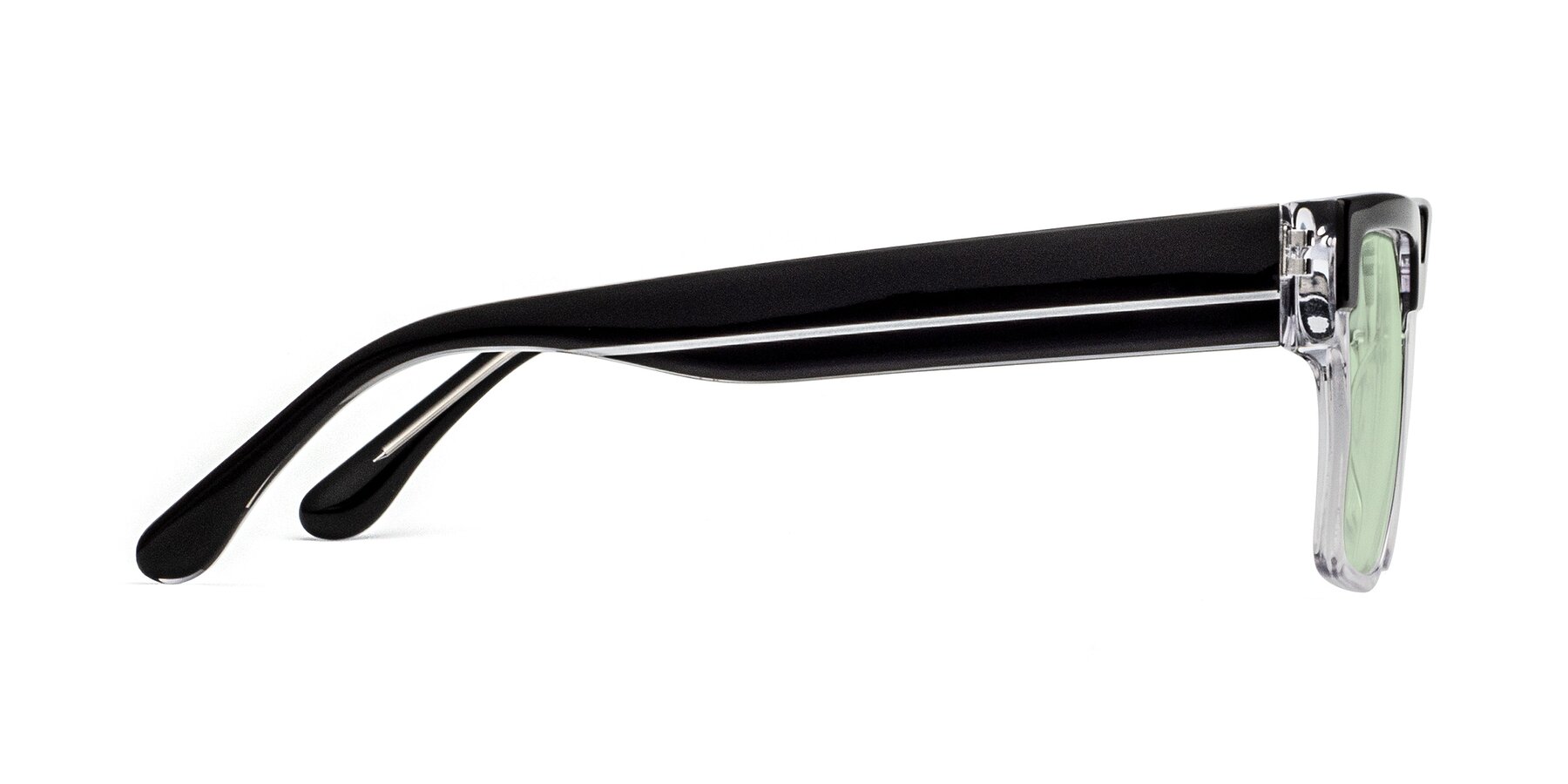 Side of Rincon in Black-Clear with Light Green Tinted Lenses