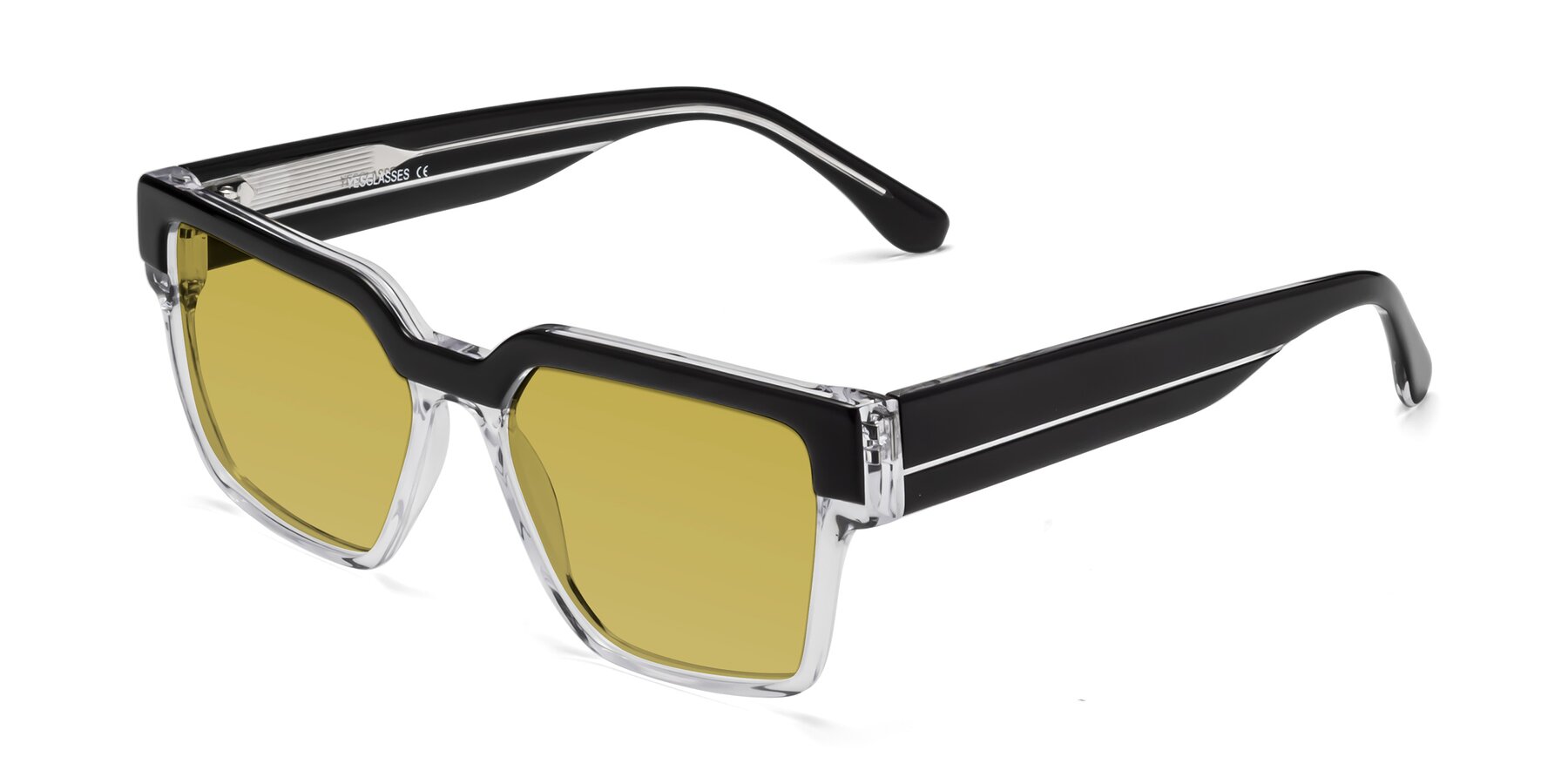 Angle of Rincon in Black-Clear with Champagne Tinted Lenses