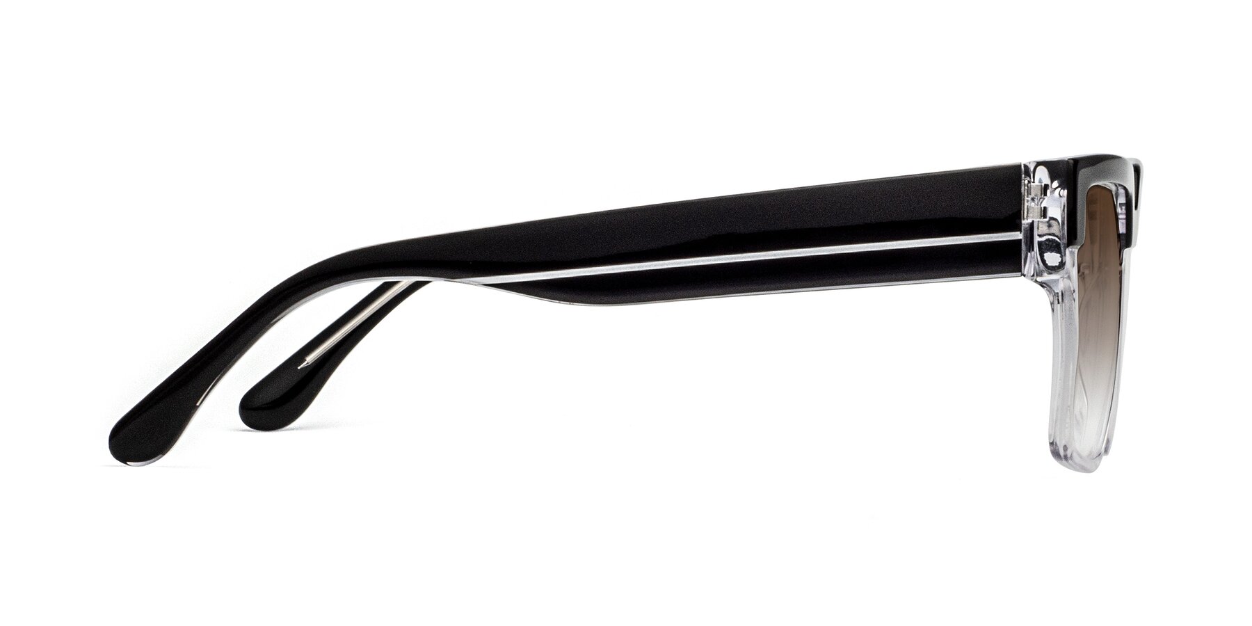 Side of Rincon in Black-Clear with Brown Gradient Lenses