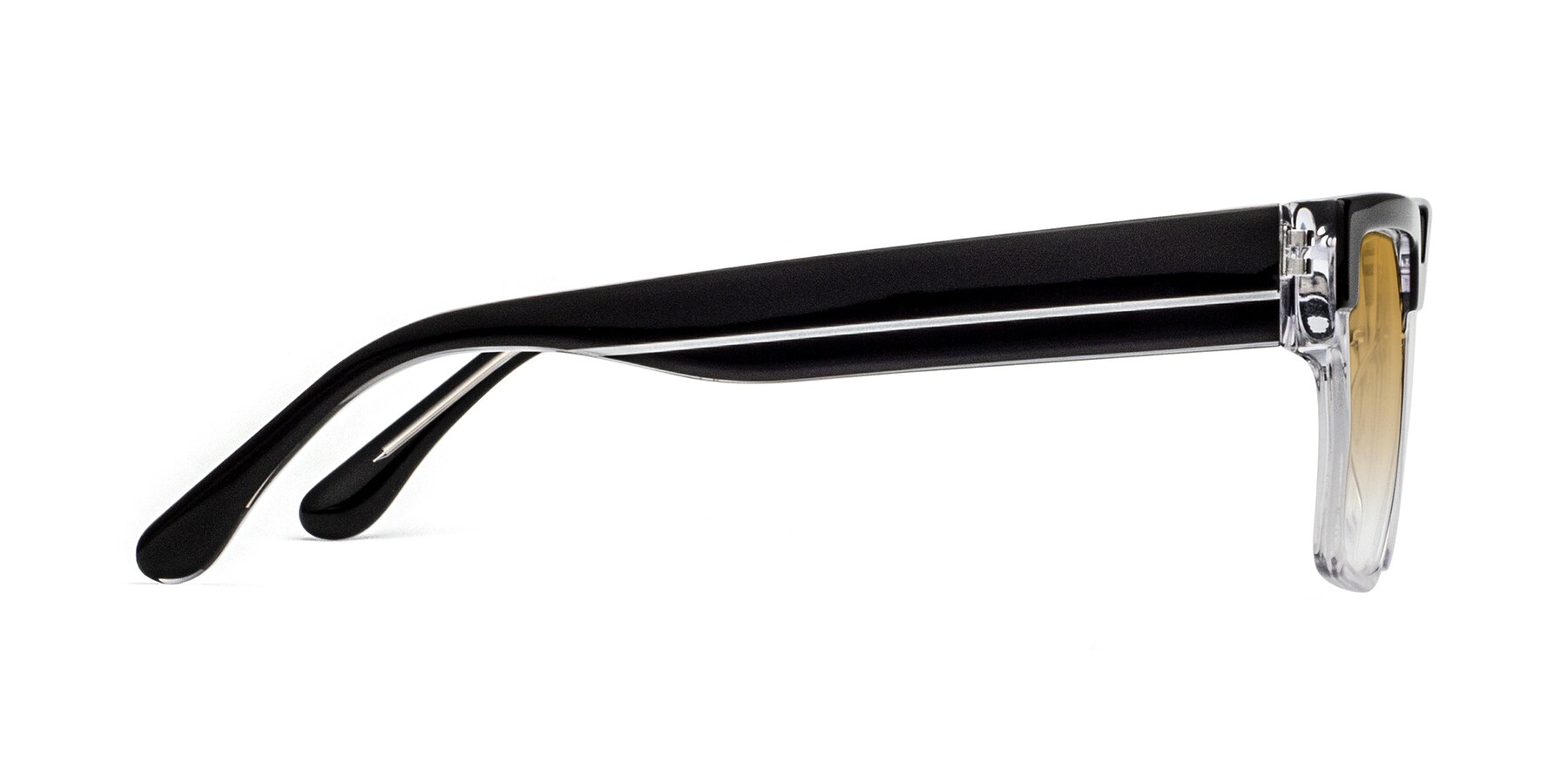 Side of Rincon in Black-Clear with Champagne Gradient Lenses