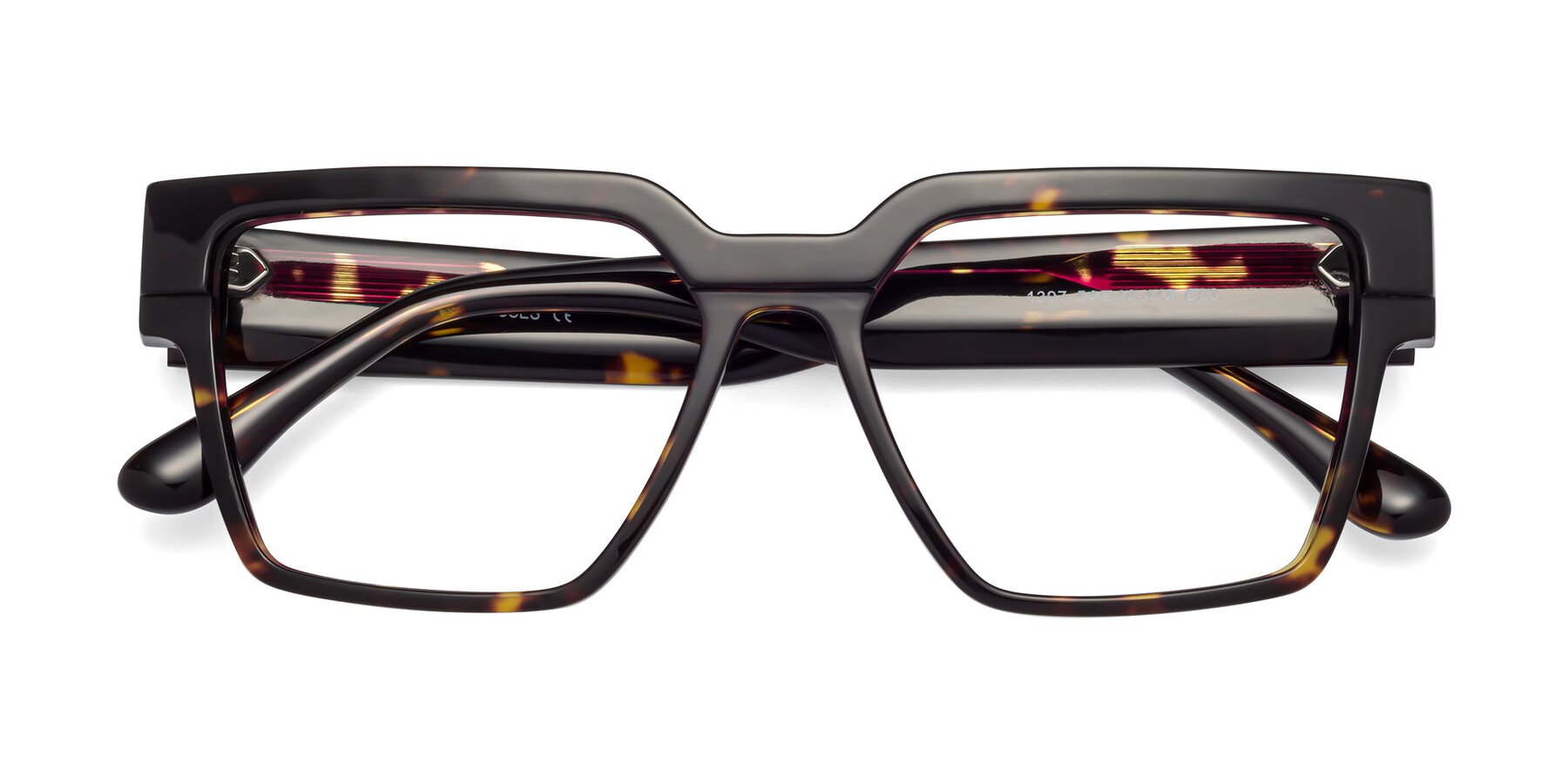 Folded Front of Rincon in Tortoise with Clear Eyeglass Lenses