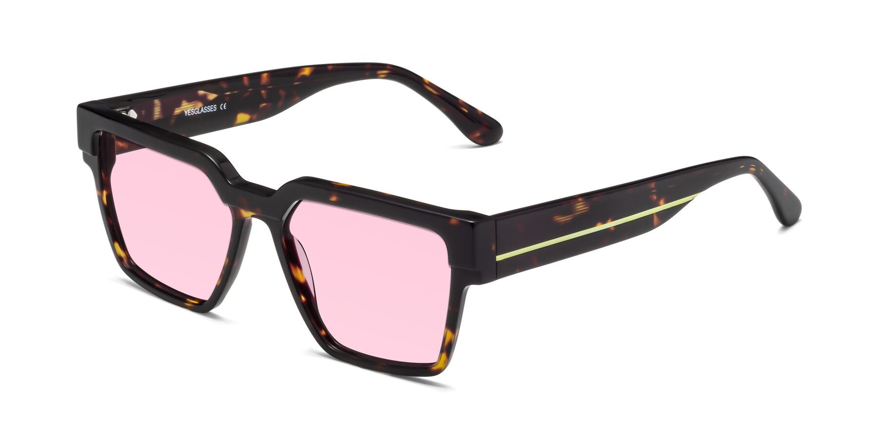 Angle of Rincon in Tortoise with Light Pink Tinted Lenses