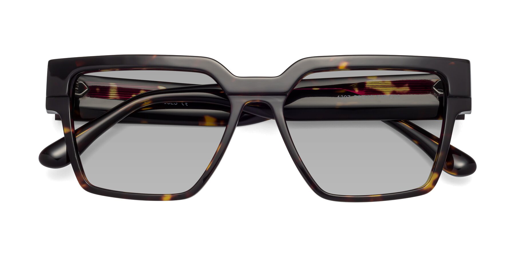 Folded Front of Rincon in Tortoise with Light Gray Tinted Lenses