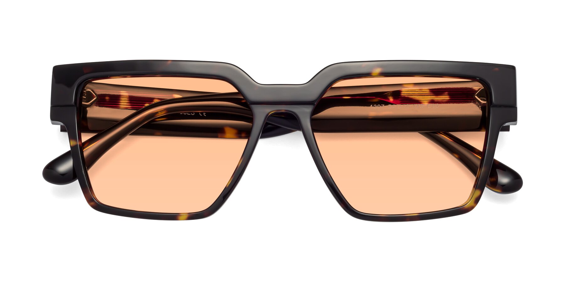 Folded Front of Rincon in Tortoise with Light Orange Tinted Lenses