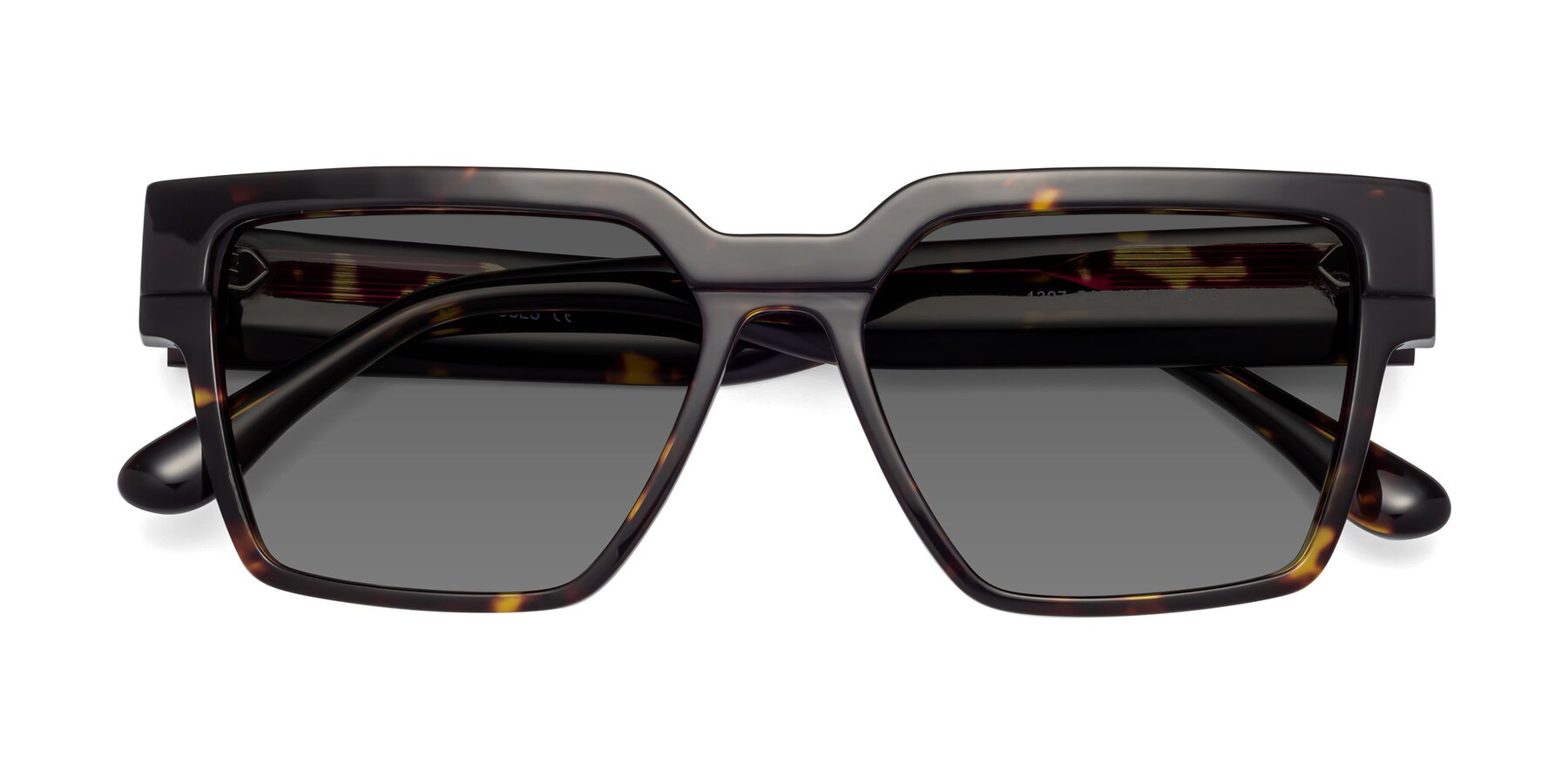 Folded Front of Rincon in Tortoise with Medium Gray Tinted Lenses