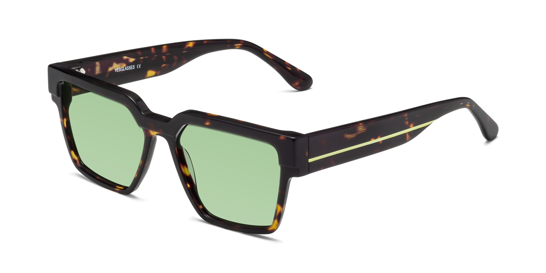 Angle of Rincon in Tortoise with Medium Green Tinted Lenses
