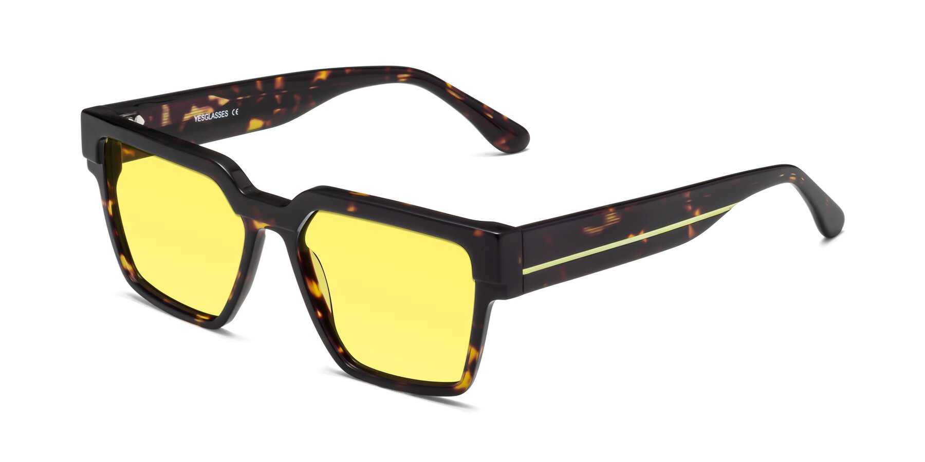 Angle of Rincon in Tortoise with Medium Yellow Tinted Lenses