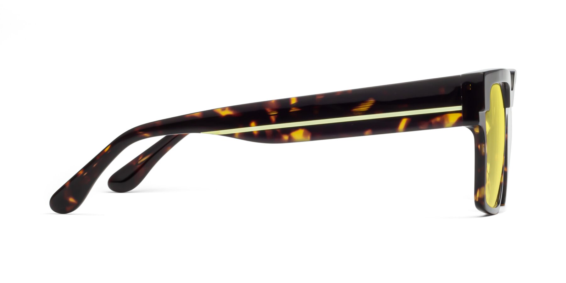 Side of Rincon in Tortoise with Medium Yellow Tinted Lenses