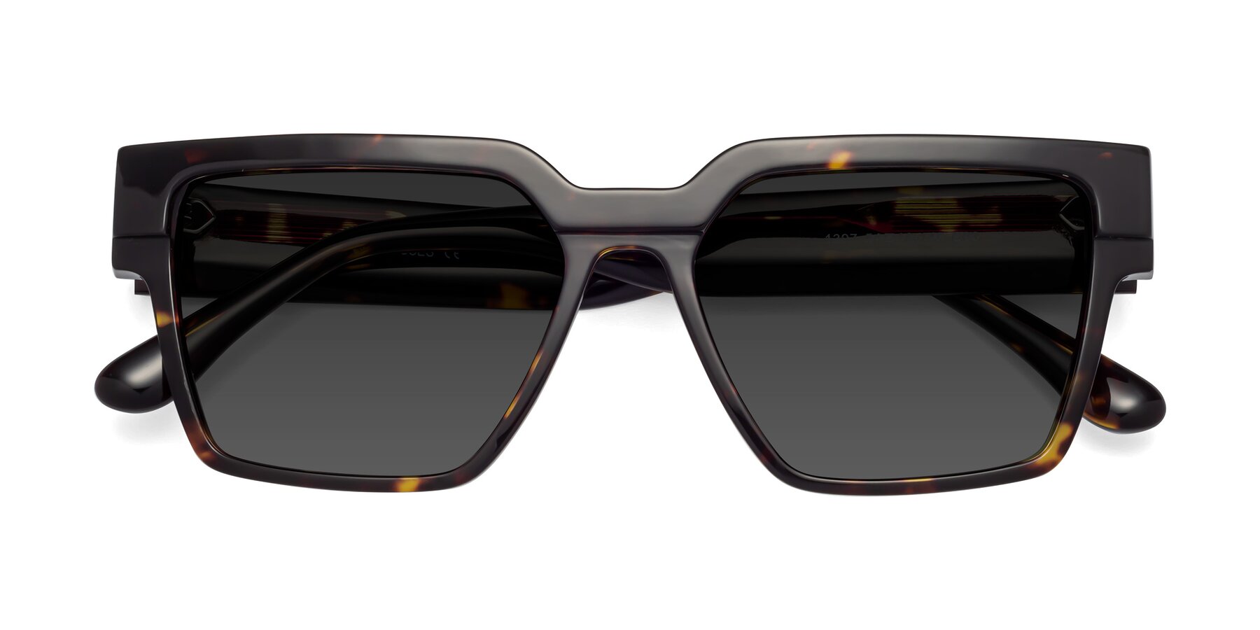 Folded Front of Rincon in Tortoise with Gray Tinted Lenses