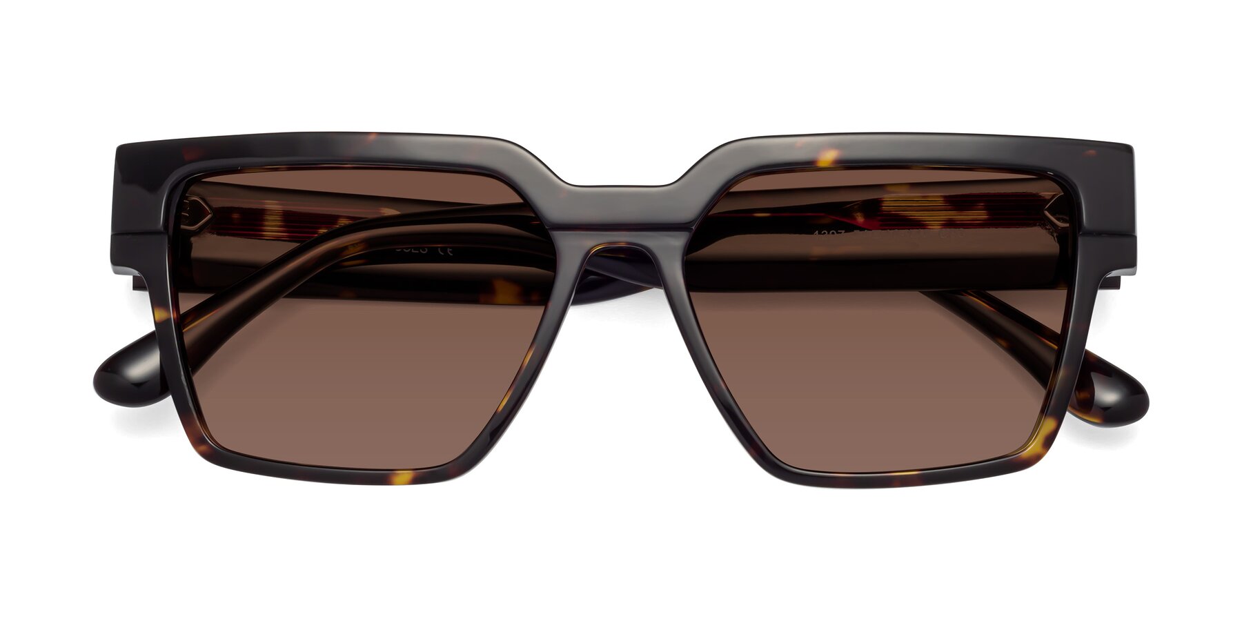 Folded Front of Rincon in Tortoise with Brown Tinted Lenses