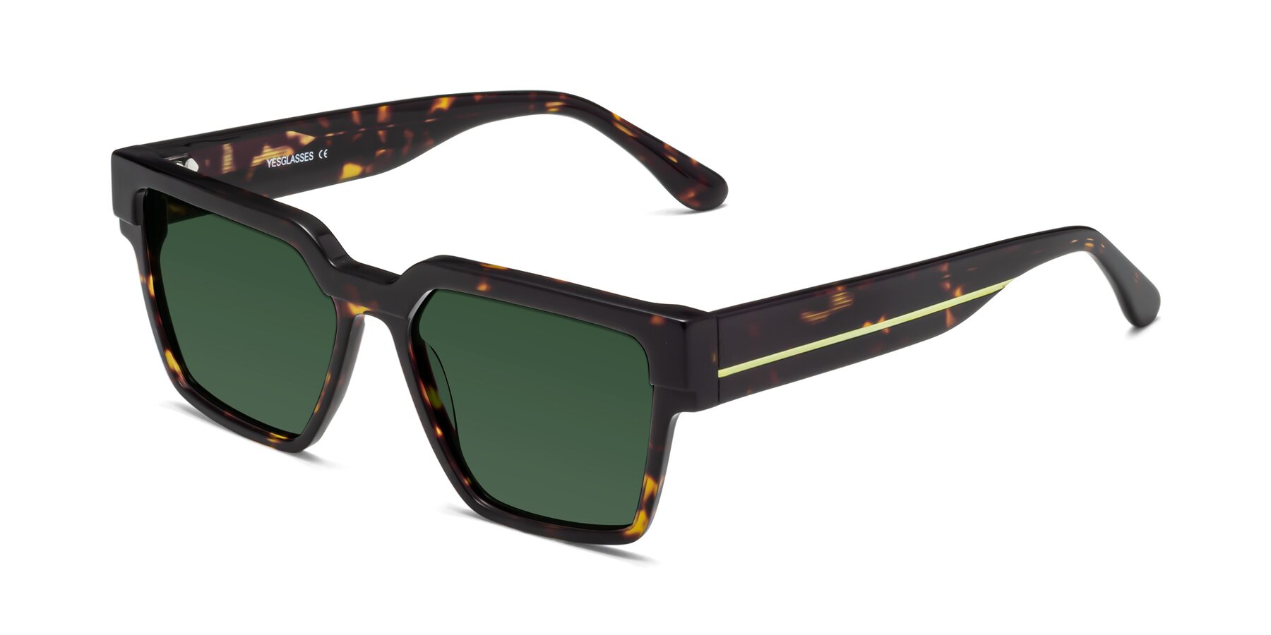 Angle of Rincon in Tortoise with Green Tinted Lenses