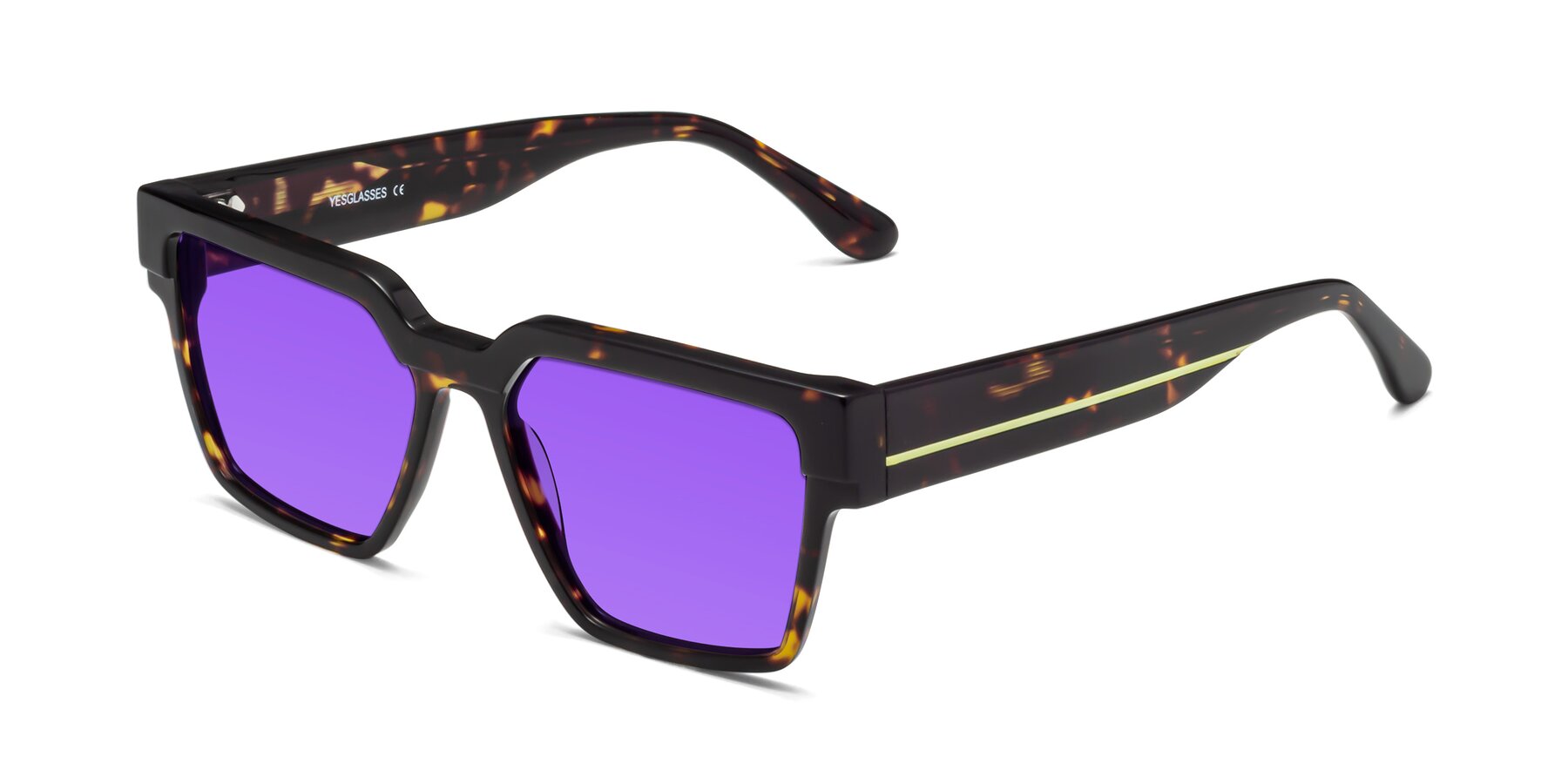Angle of Rincon in Tortoise with Purple Tinted Lenses