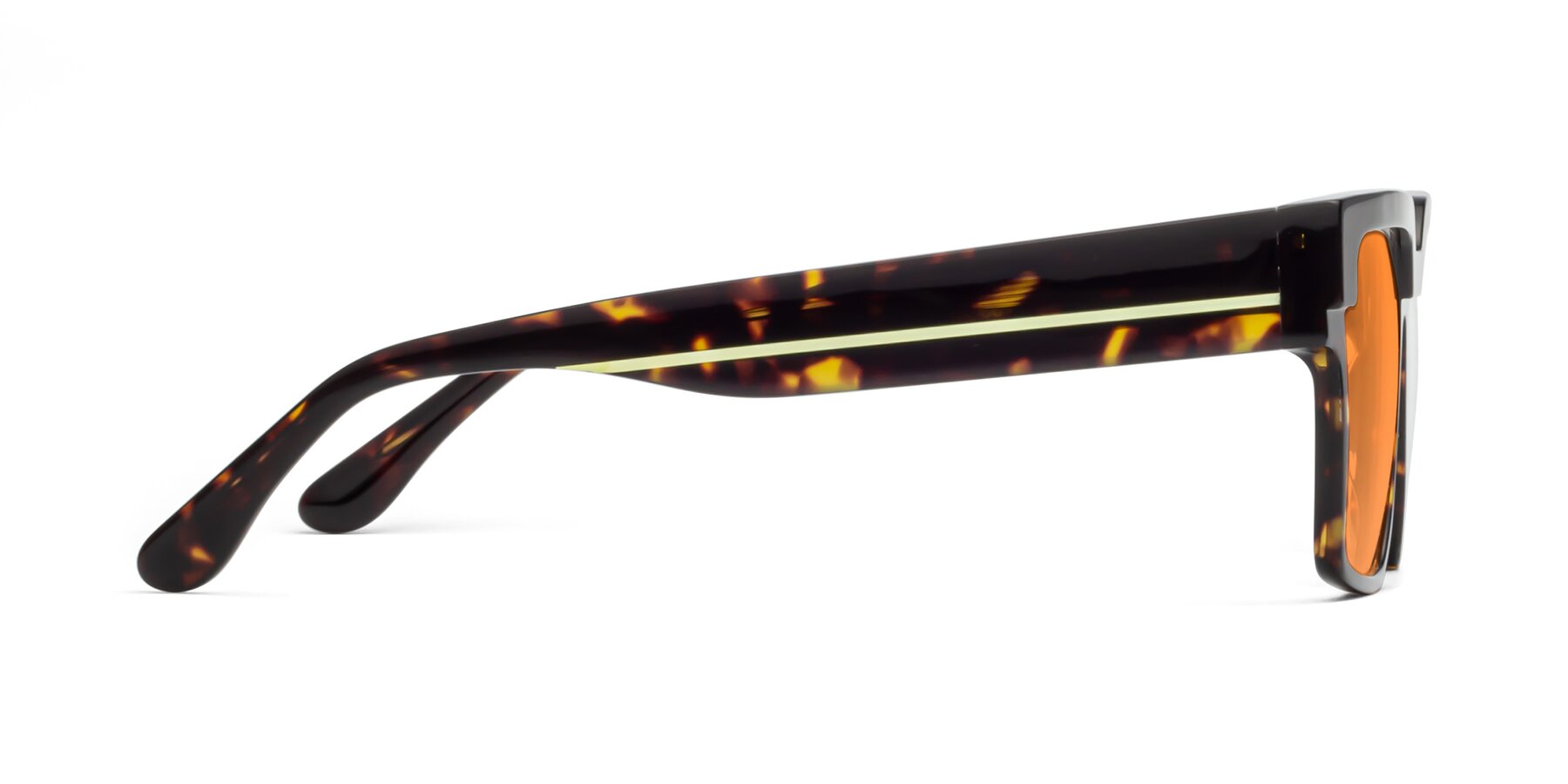 Side of Rincon in Tortoise with Orange Tinted Lenses
