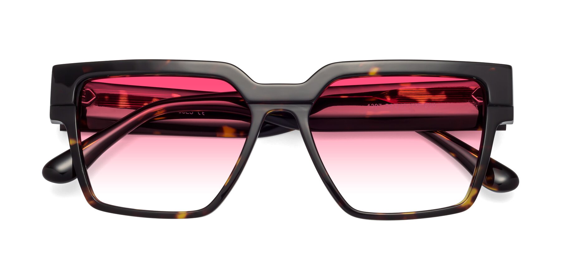 Folded Front of Rincon in Tortoise with Pink Gradient Lenses