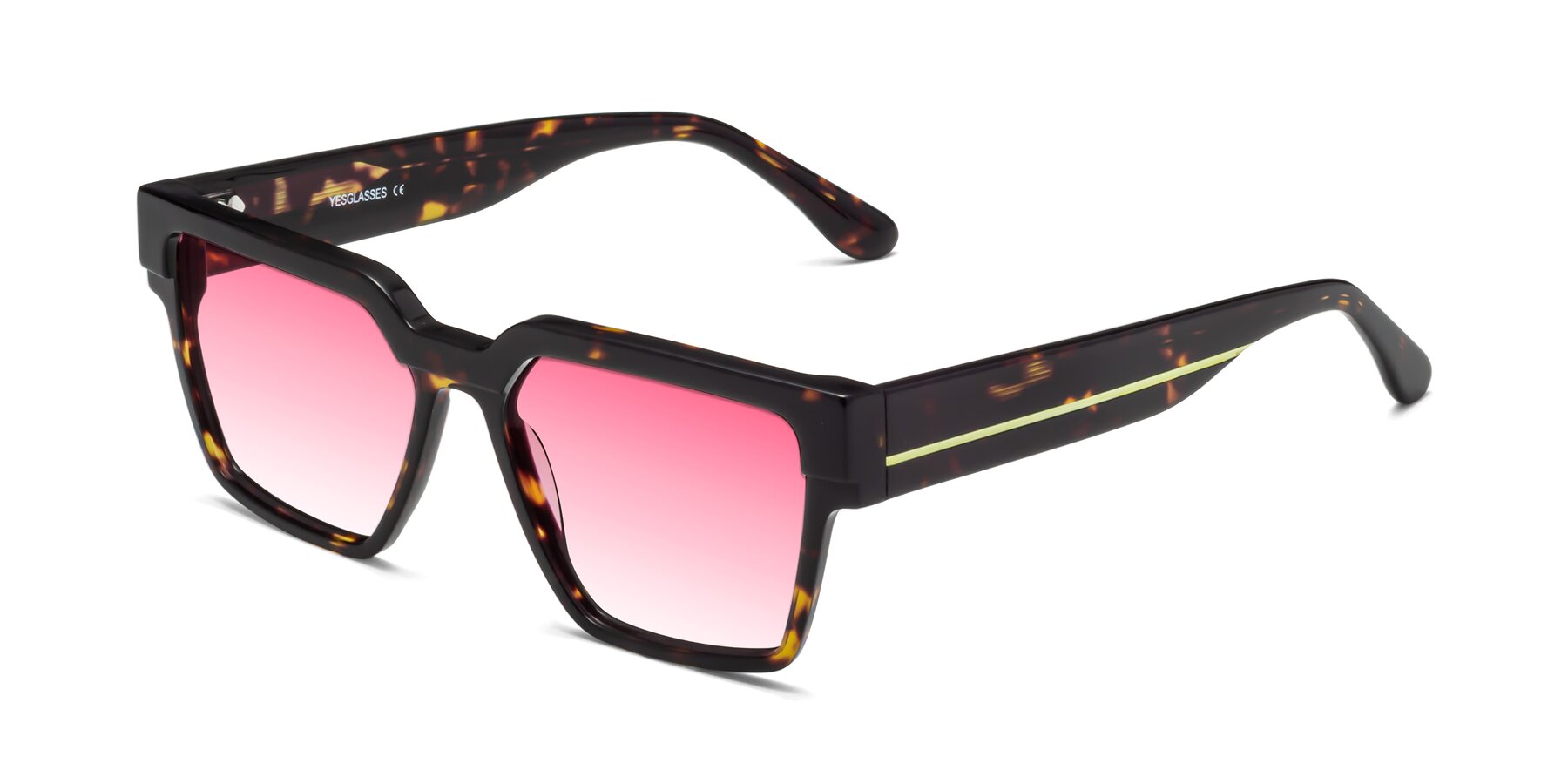 Angle of Rincon in Tortoise with Pink Gradient Lenses
