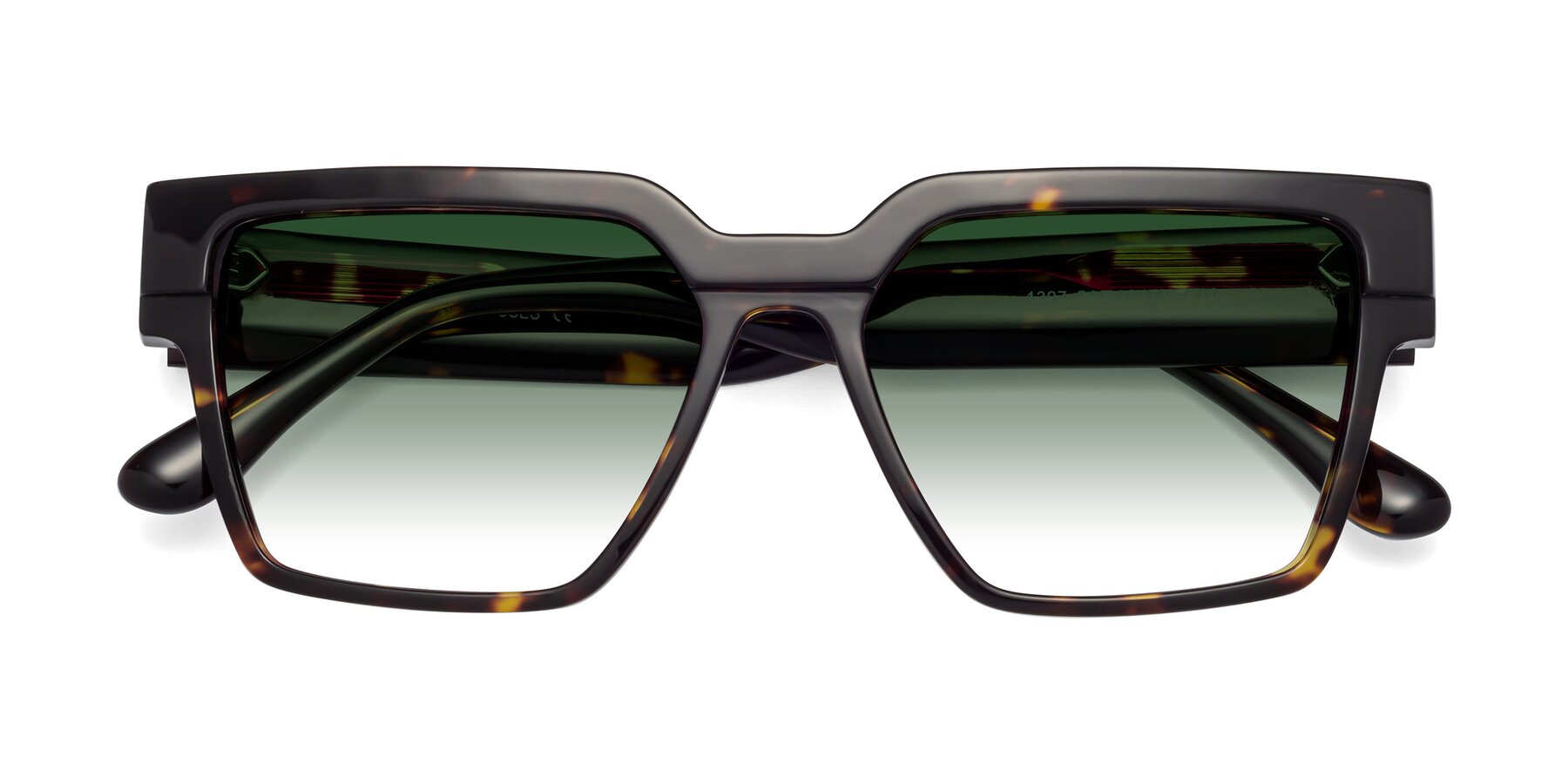 Folded Front of Rincon in Tortoise with Green Gradient Lenses