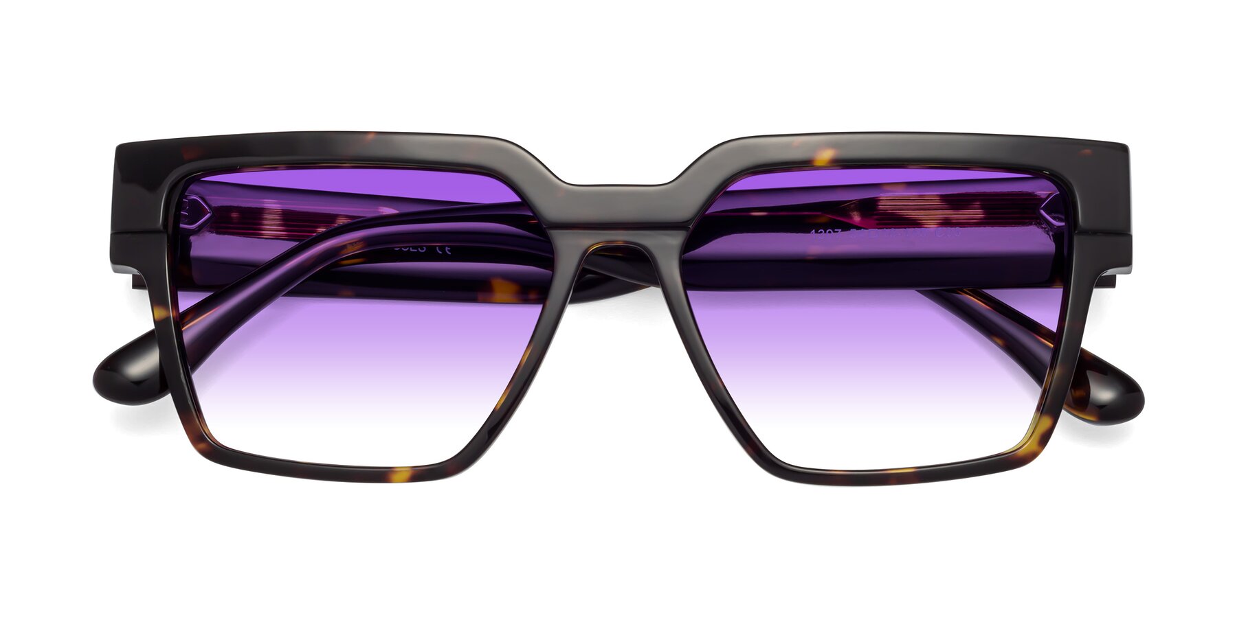 Folded Front of Rincon in Tortoise with Purple Gradient Lenses