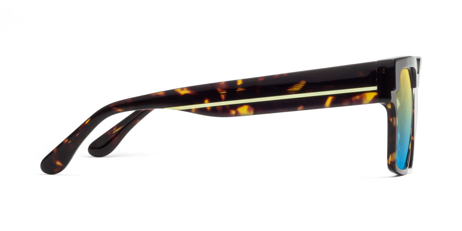 Side of Rincon in Tortoise with Yellow / Blue Gradient Lenses