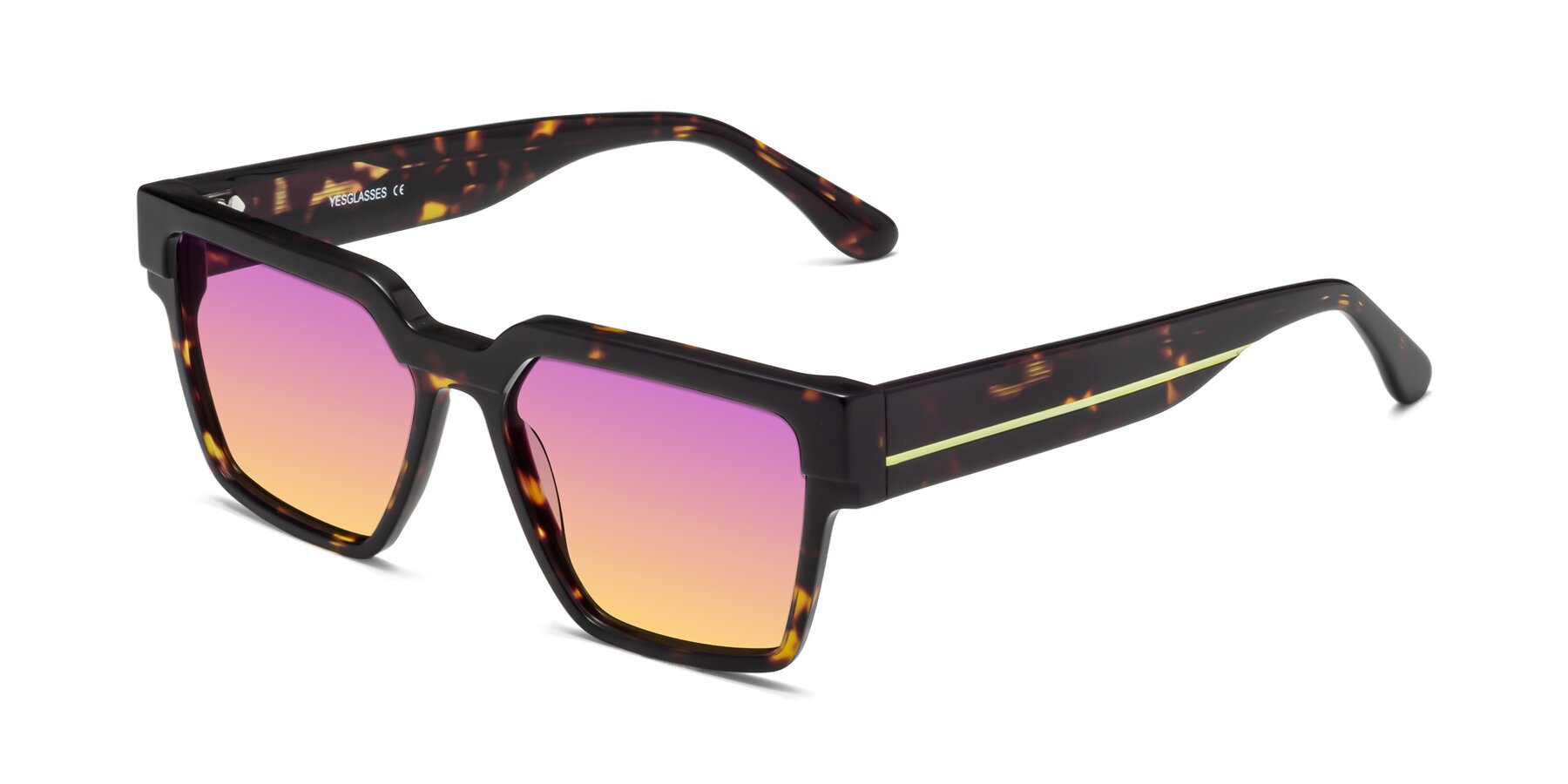 Angle of Rincon in Tortoise with Purple / Yellow Gradient Lenses