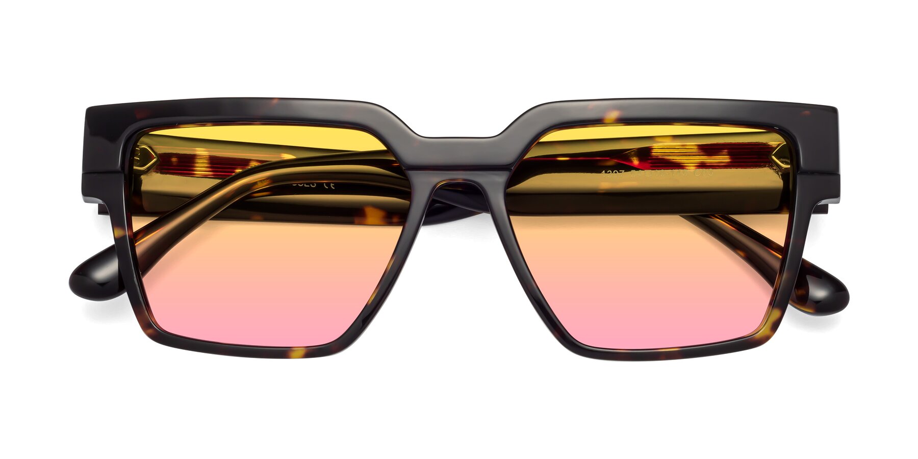Folded Front of Rincon in Tortoise with Yellow / Pink Gradient Lenses