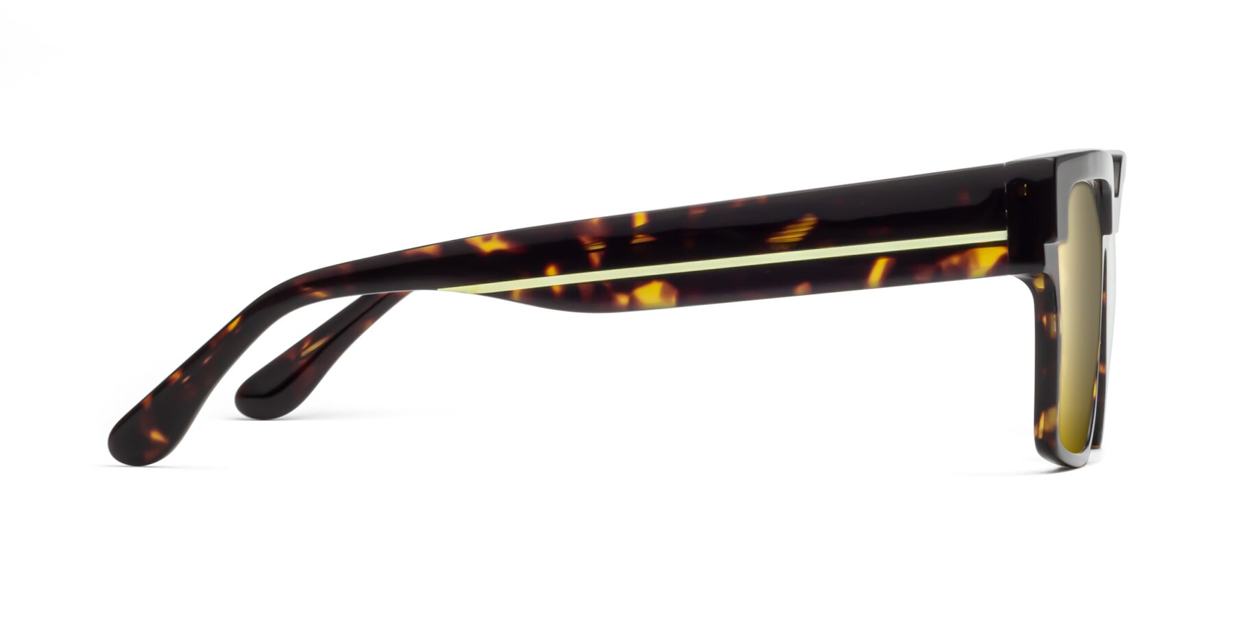 Side of Rincon in Tortoise with Gold Mirrored Lenses