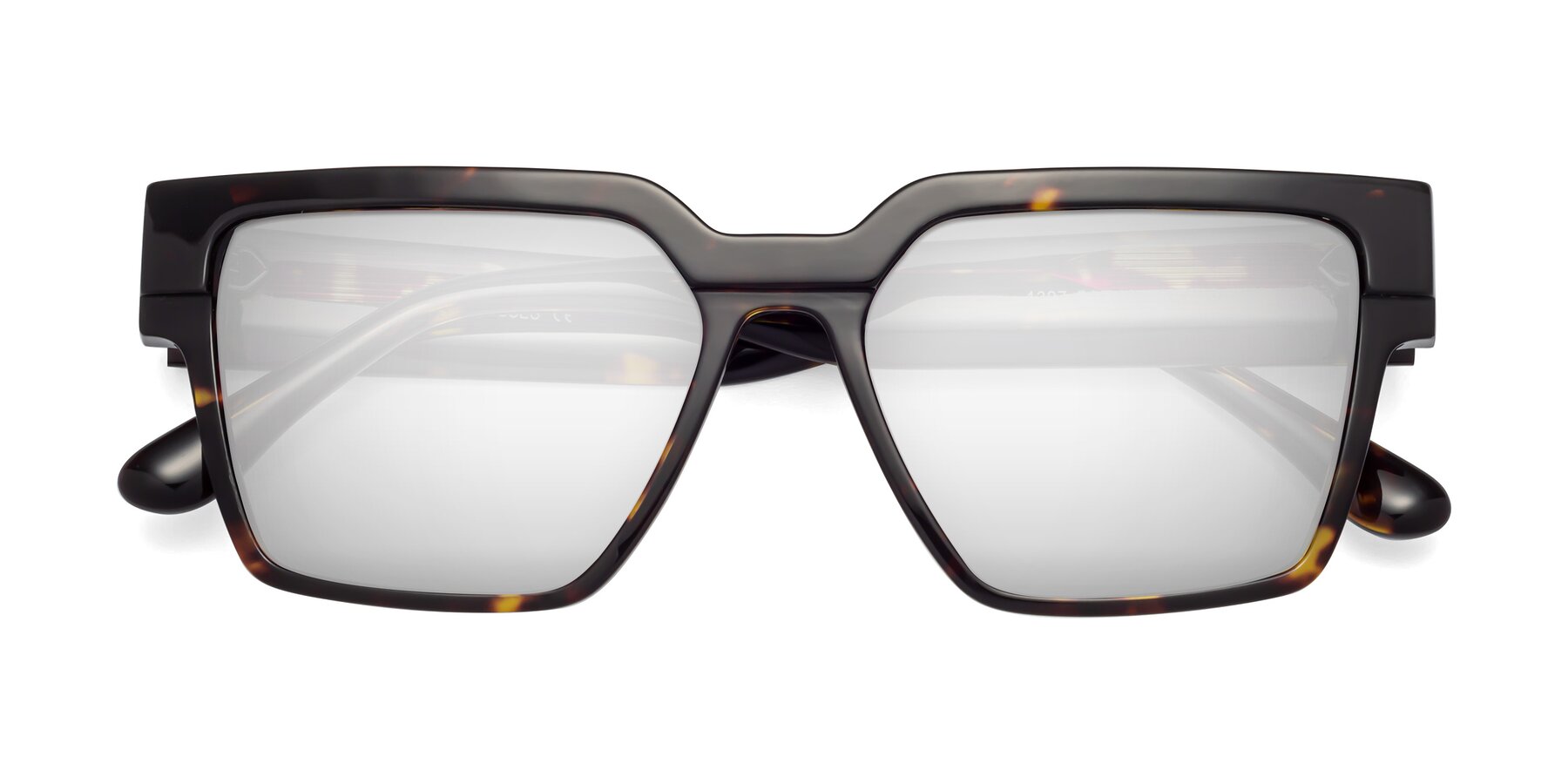 Folded Front of Rincon in Tortoise with Silver Mirrored Lenses
