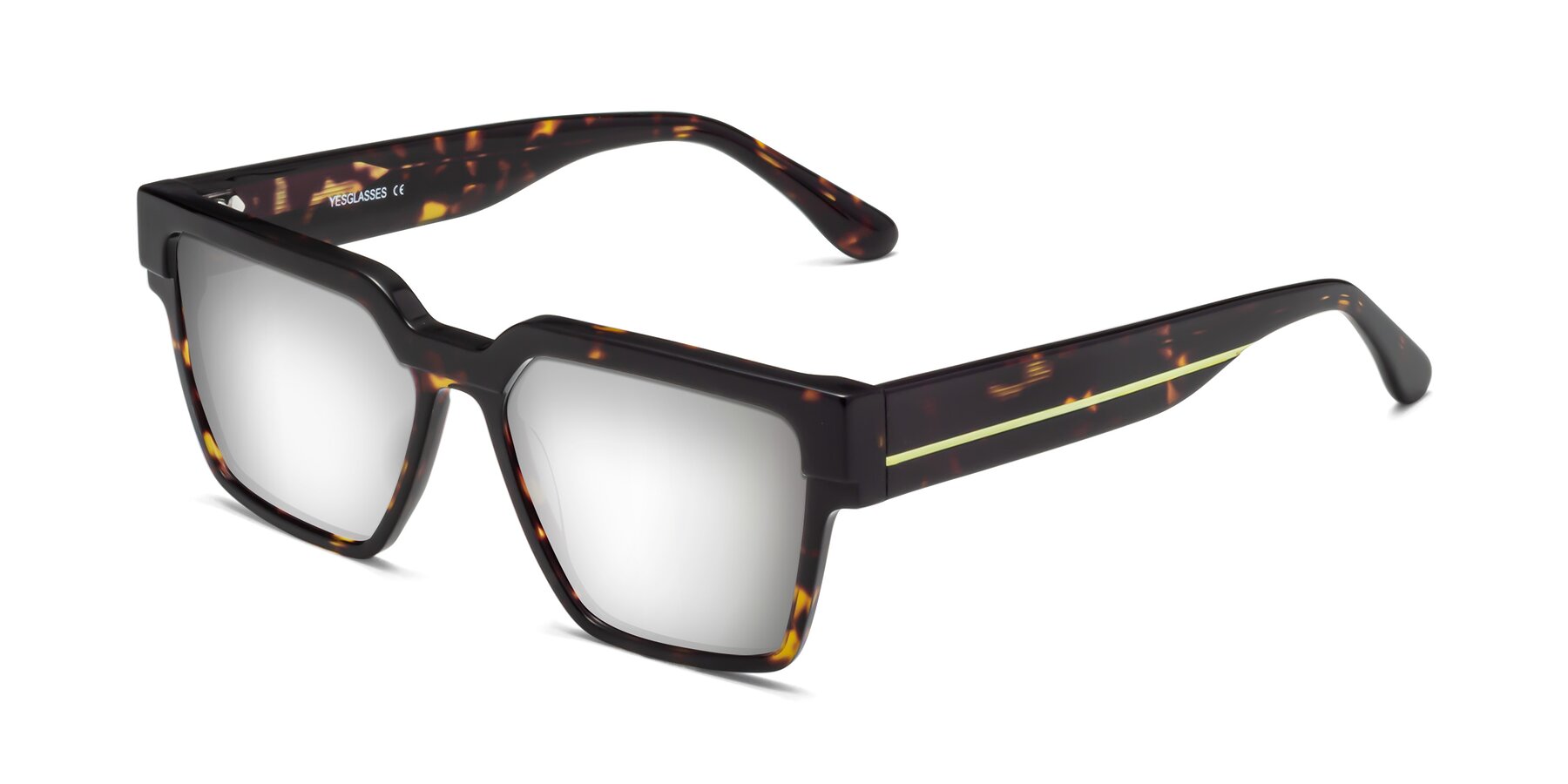 Angle of Rincon in Tortoise with Silver Mirrored Lenses