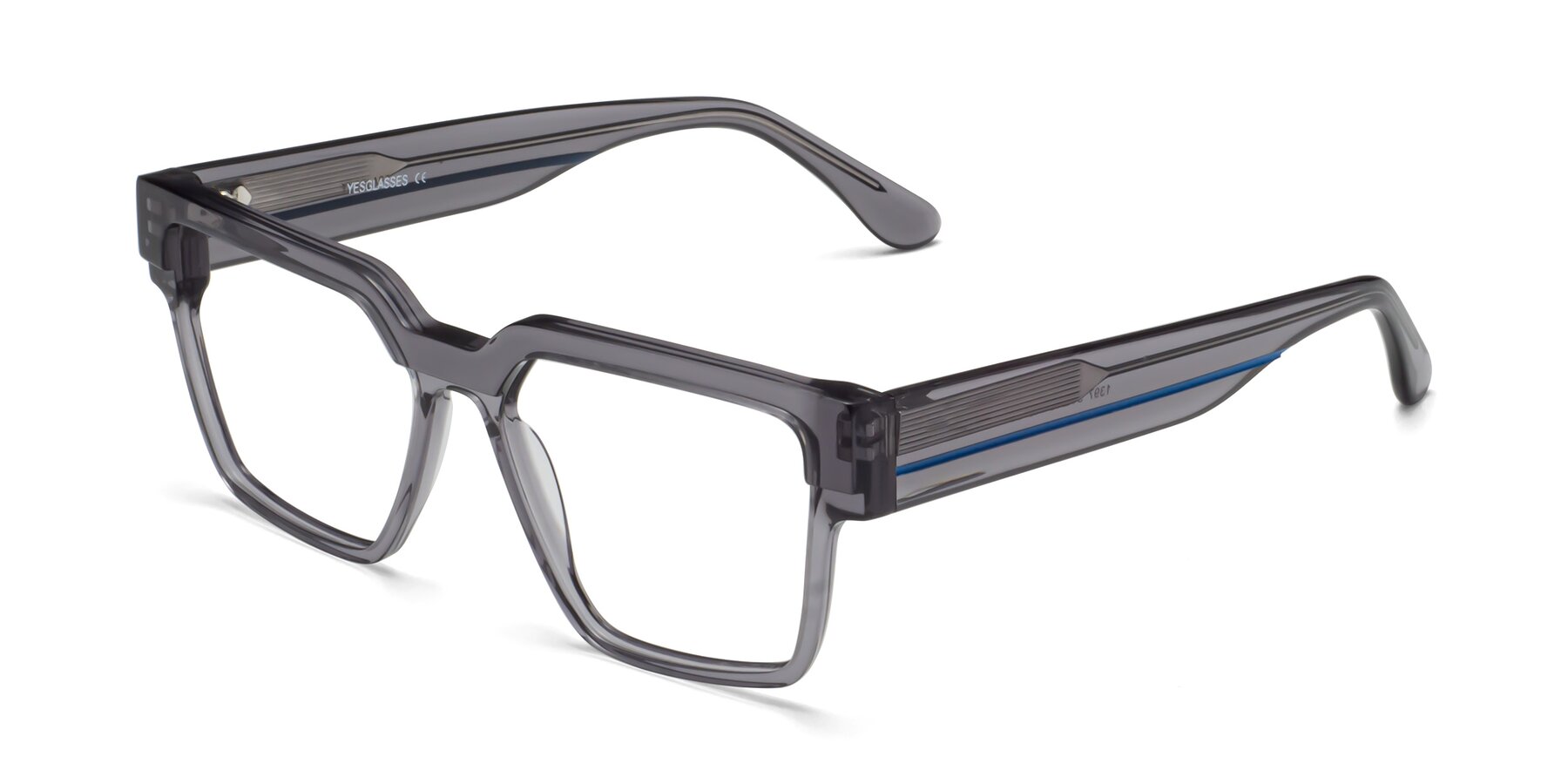 Angle of Rincon in Gray with Clear Blue Light Blocking Lenses
