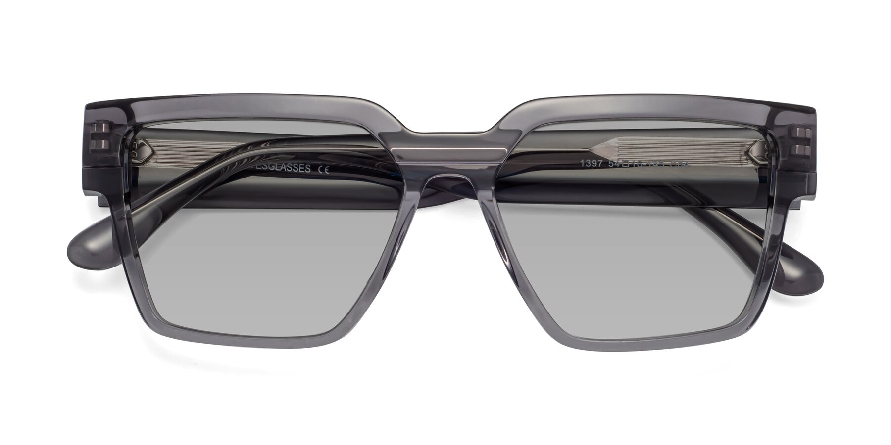 Folded Front of Rincon in Gray with Light Gray Tinted Lenses