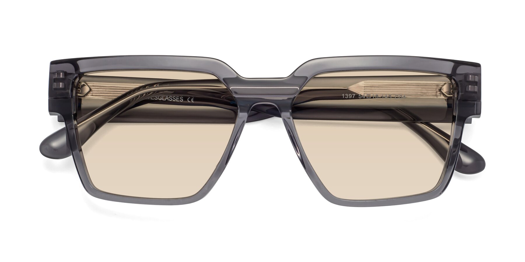 Folded Front of Rincon in Gray with Light Brown Tinted Lenses