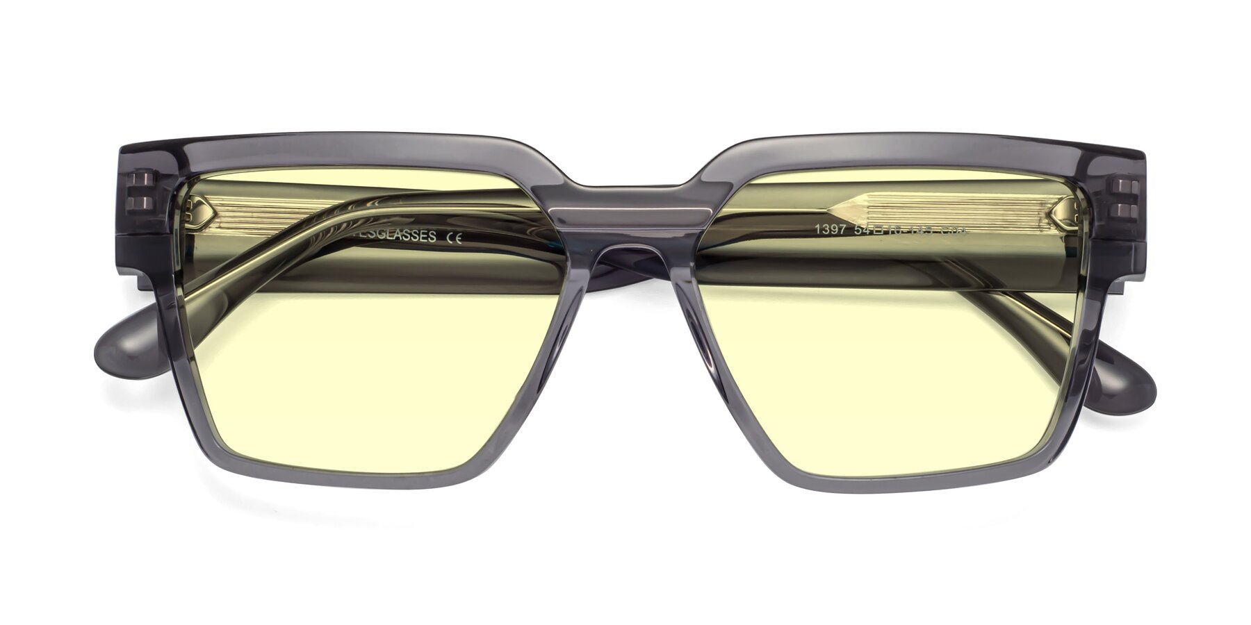 Folded Front of Rincon in Gray with Light Yellow Tinted Lenses